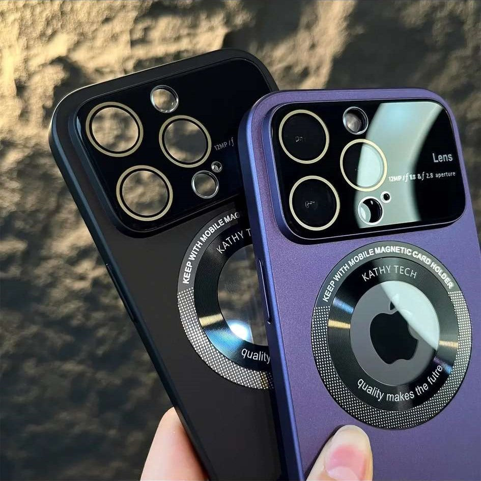 Matte Magsafing iphone case with big window camera protector