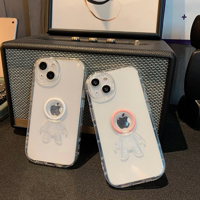 Cute Astronaut iPhone Case With Ring Bracket