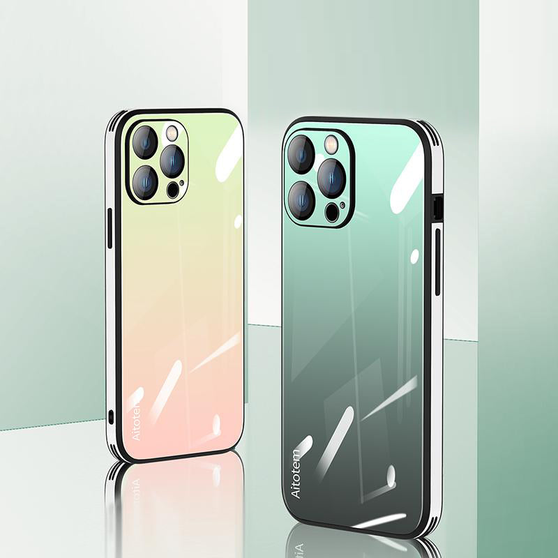 Gradient 2-in-1 Glass iPhone Case with Camera Protection