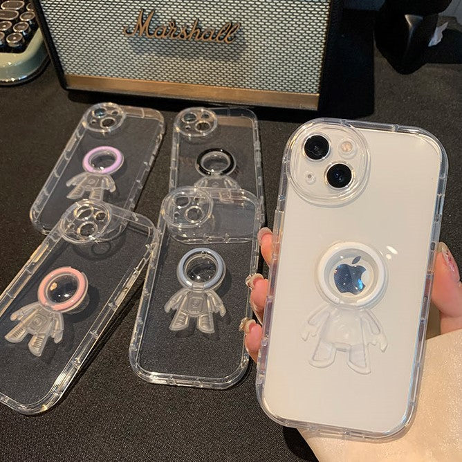 Cute Astronaut iPhone Case With Ring Bracket