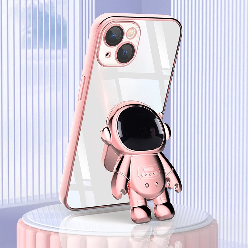 Astronaut Kickstand Transparent iPhone Case With Camera Protector