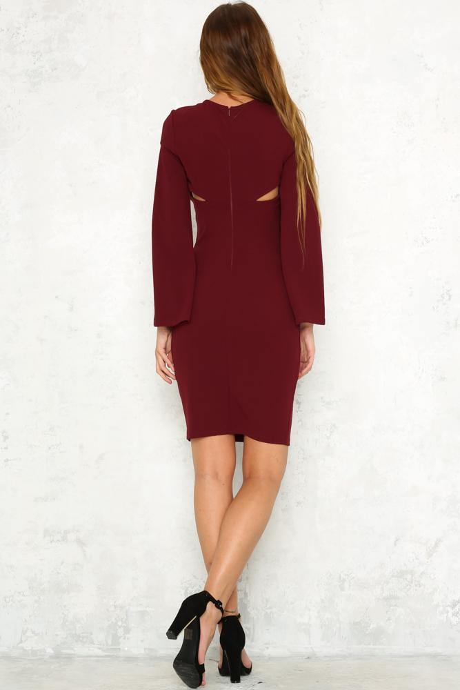 Reptilia Midi Dress Burgundy