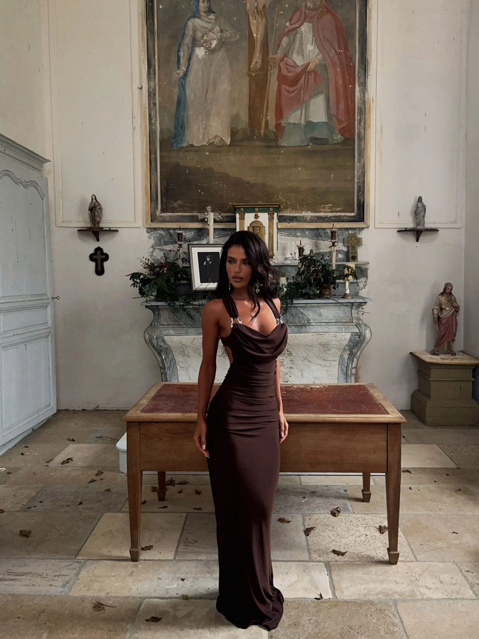 PRIA MAXI DRESS CHOCOLATE