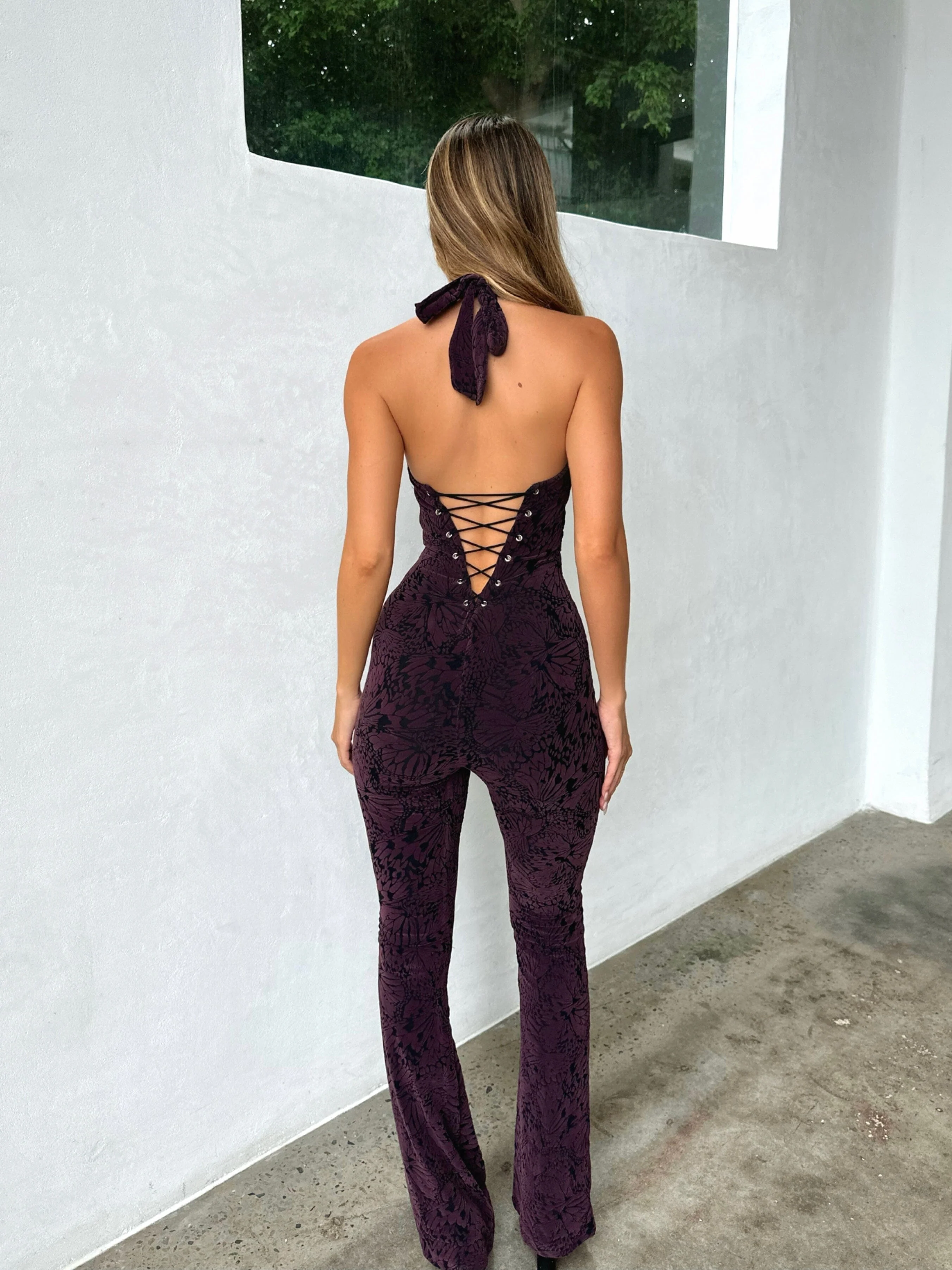 SAWYER JUMPSUIT PURPLE BURNOUT