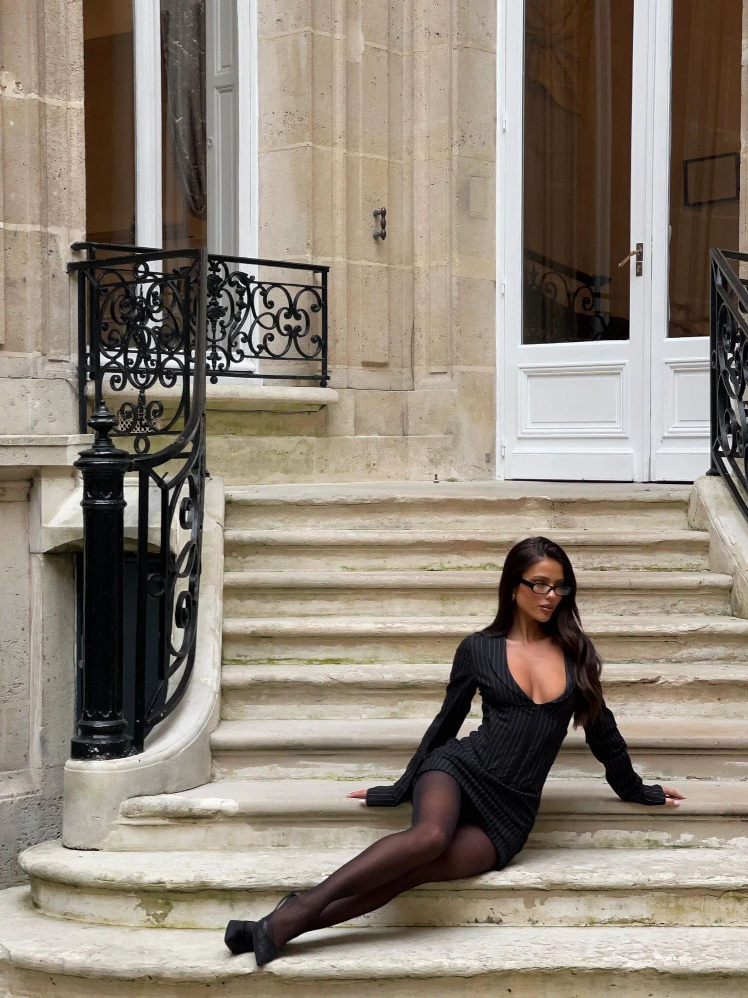 KESSIA MINI DRESS PINSTRIPE