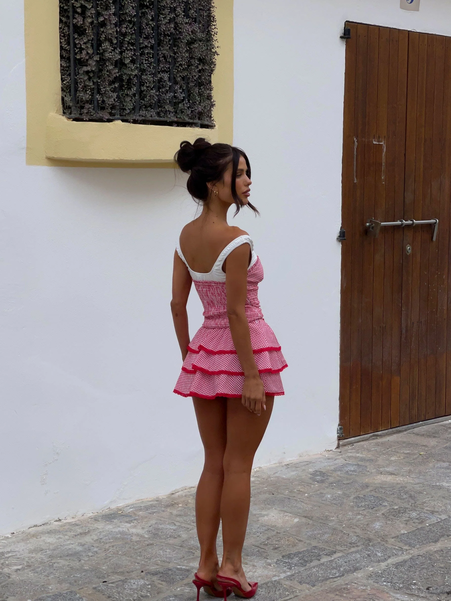 BONNIEE MINI DRESS RED GINGHAM