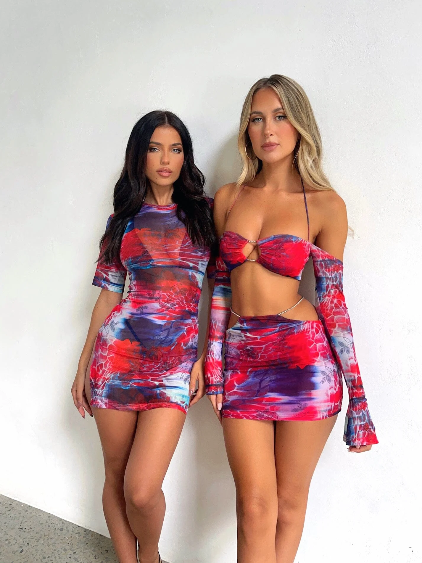 HARLOW PRINTED MINI SKIRT SYRAH - OUTCAST EXCLUSIVES