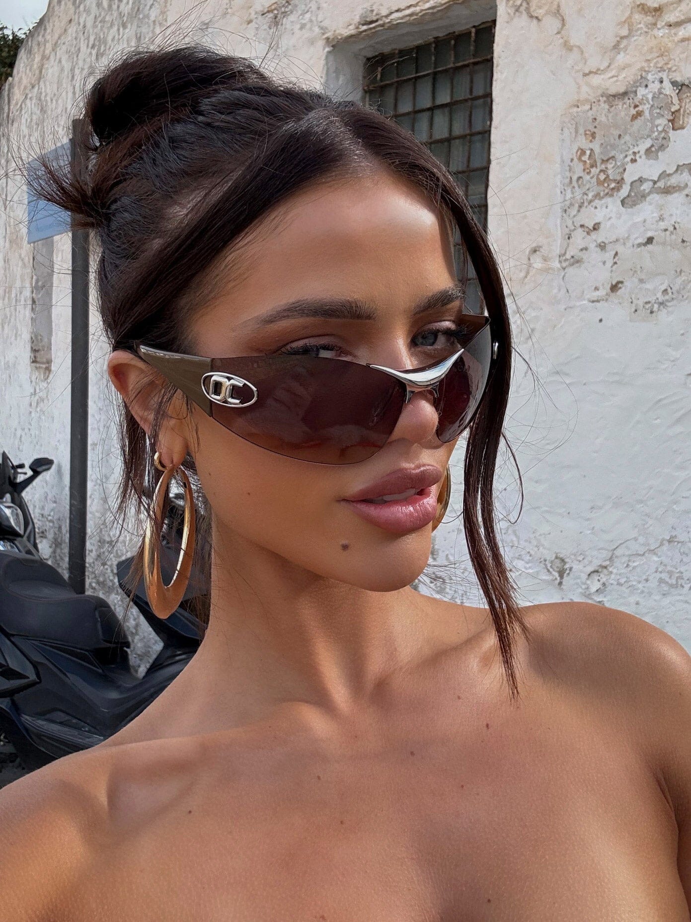 SIGNATURE FRAMELESS SUNGLASSES TAN