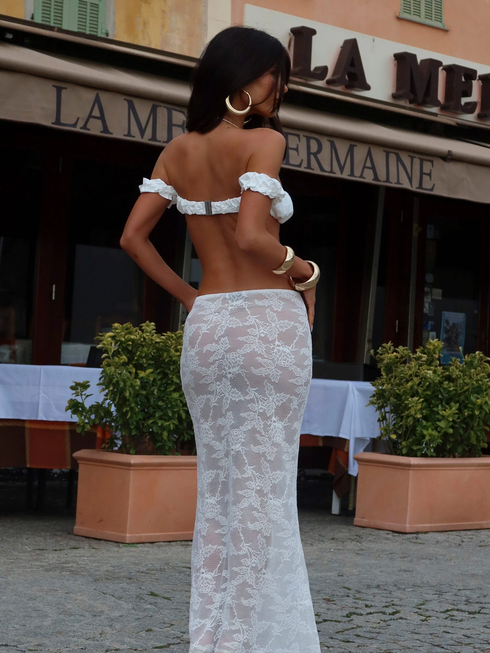 HEATHA MAXI SKIRT WHITE