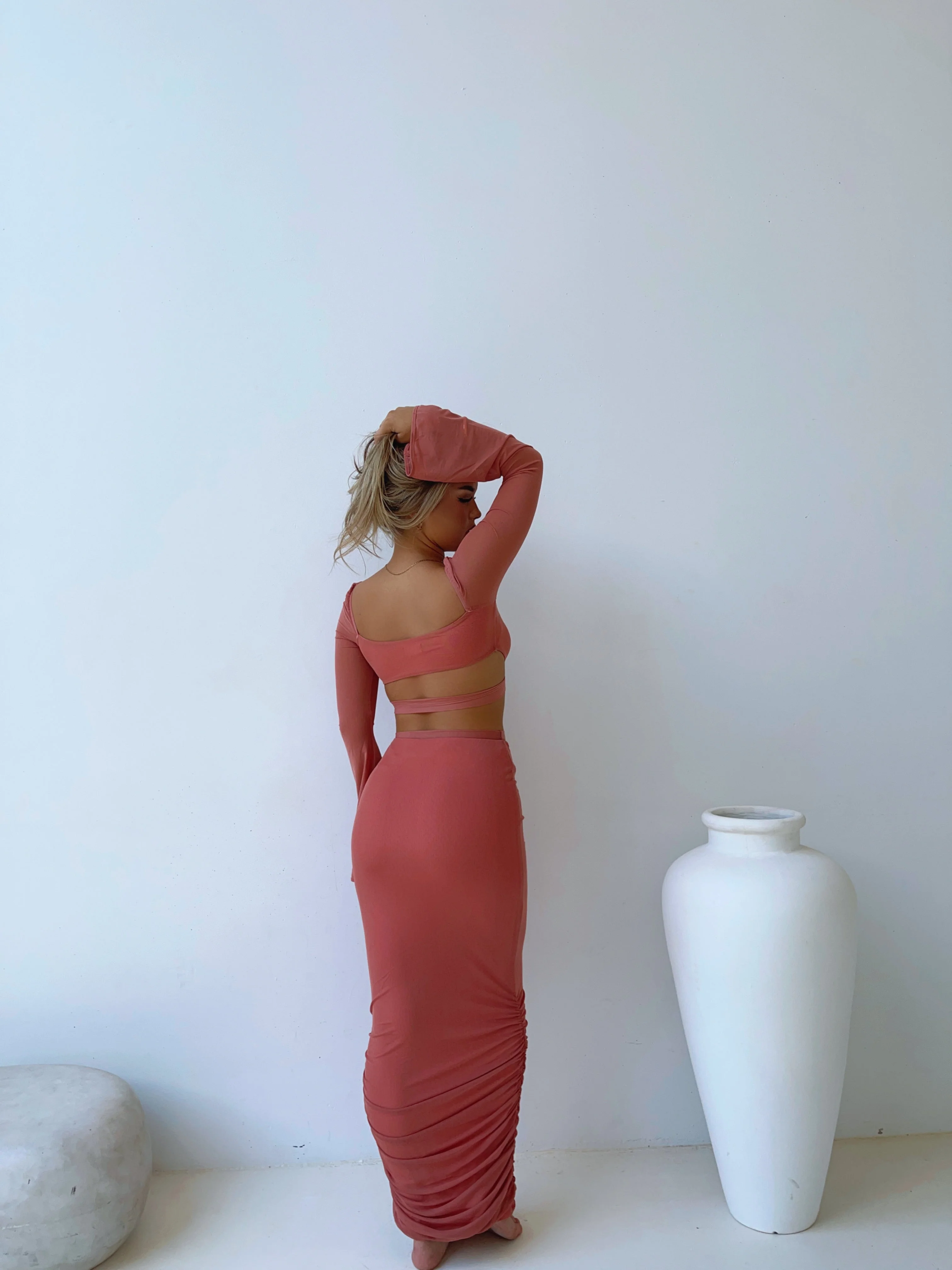 SELENE MAXI SKIRT PINK - OUTCAST EXCLUSIVES