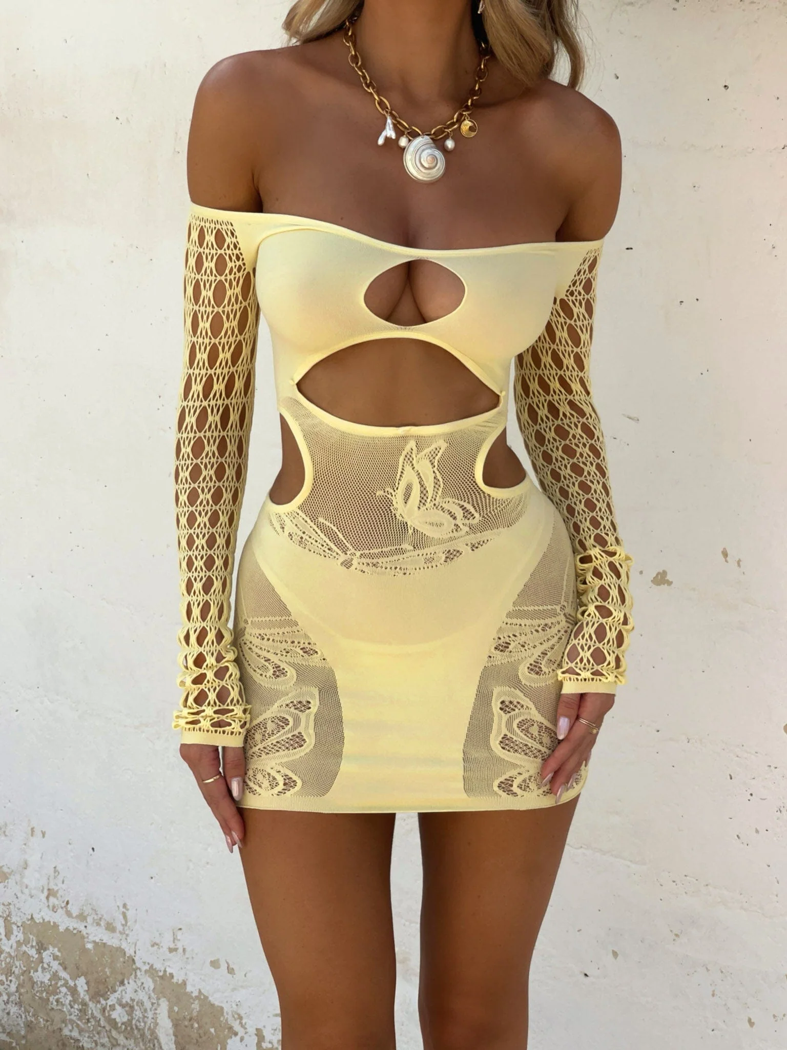 CHERISH MINI DRESS BABY YELLOW