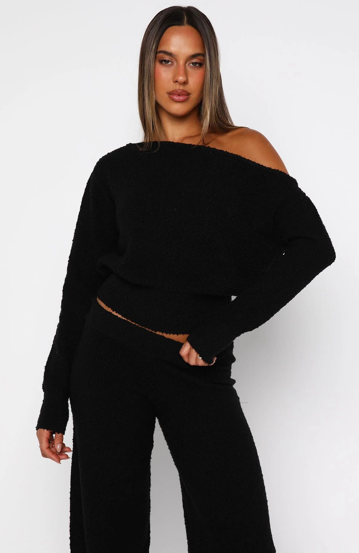 Please Be Mine Knit Sweater Black