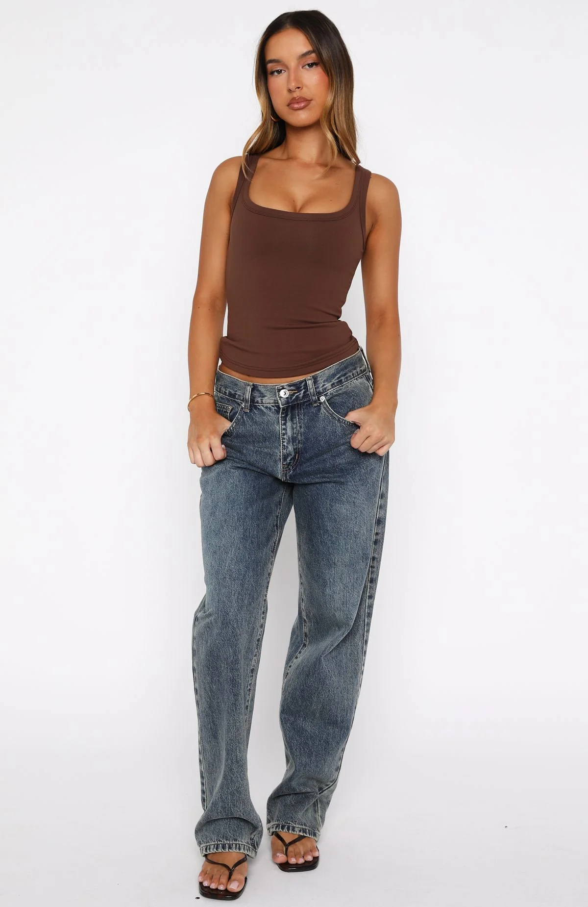 Chill Vibes Tank Top Chocolate