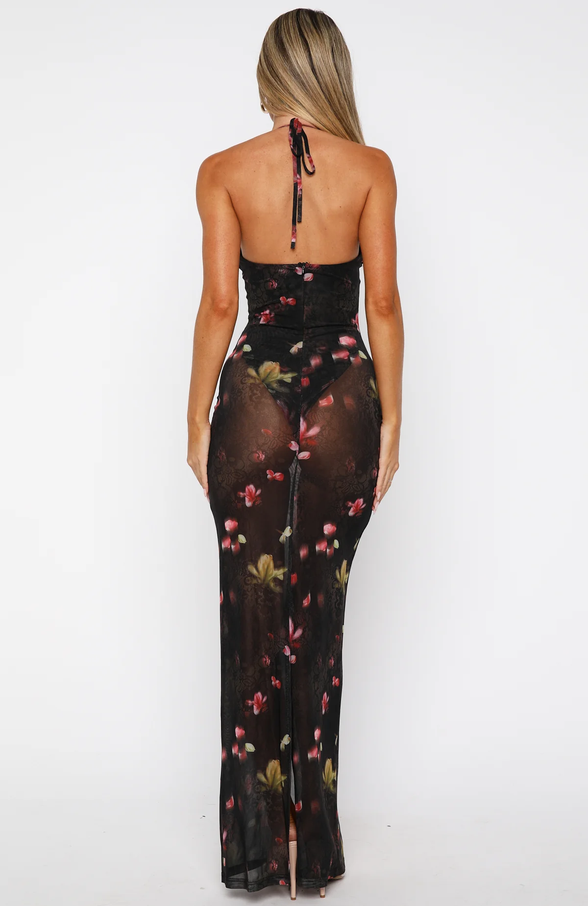 I Only Wish Halter Maxi Dress Lace And Bloom