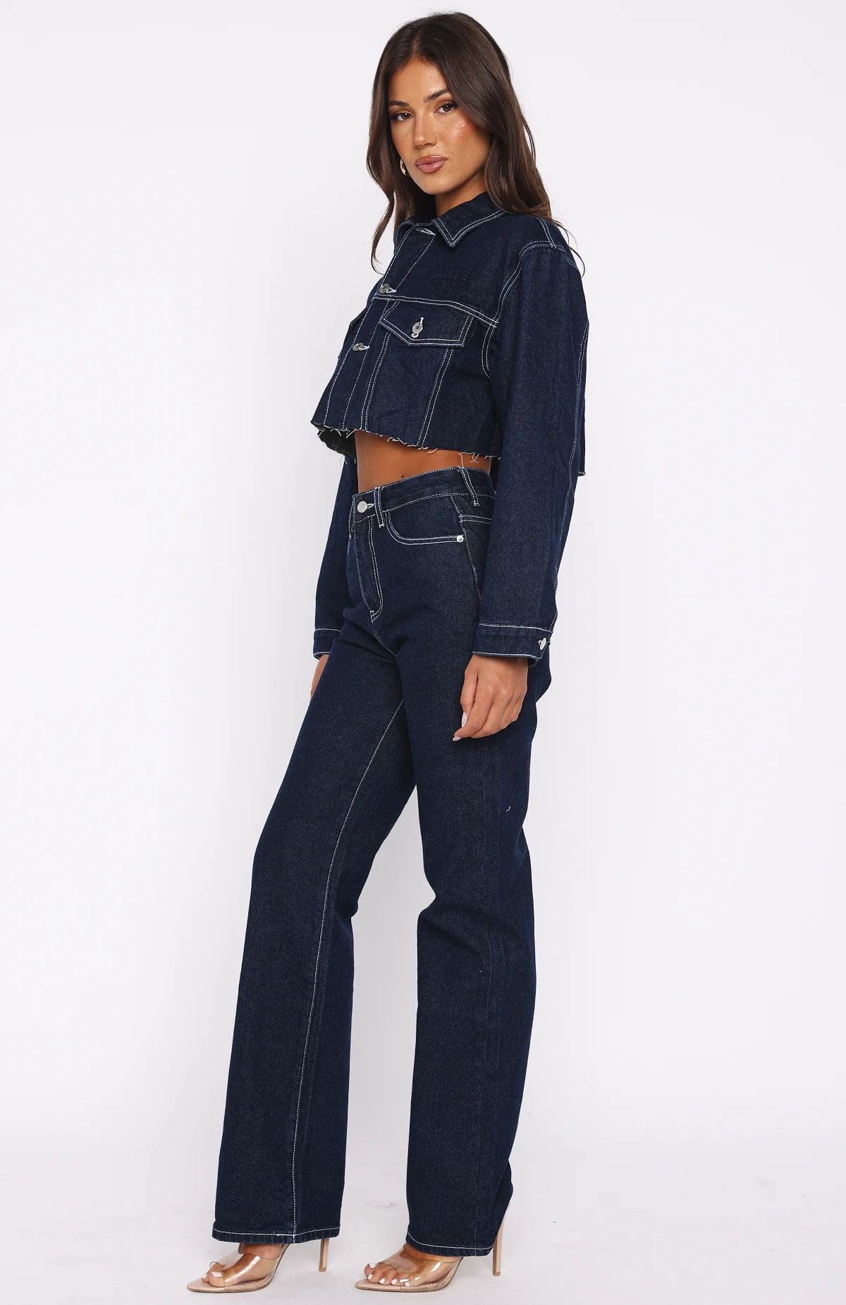Something To Prove High Rise Straight Leg Jeans Dark Indigo