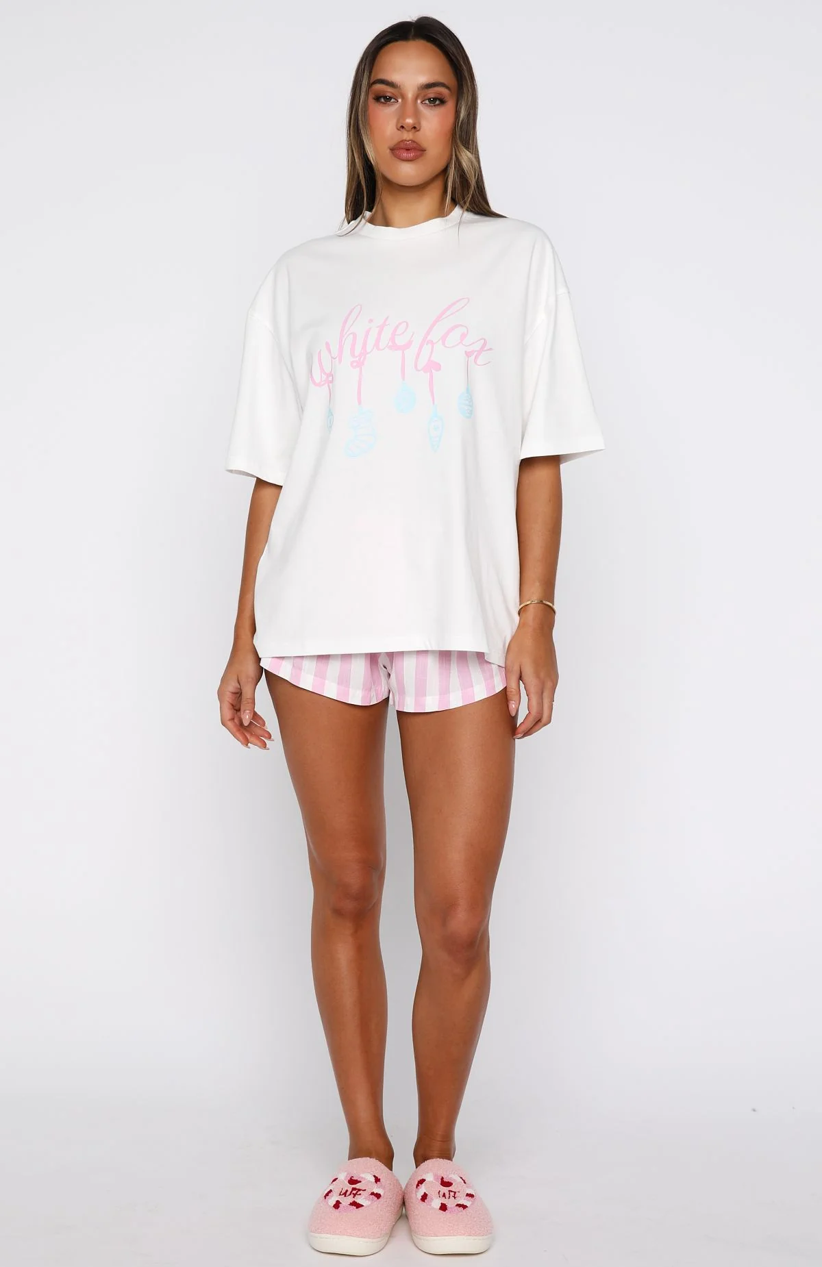 Silly Season Pyjama Oversized Tee White