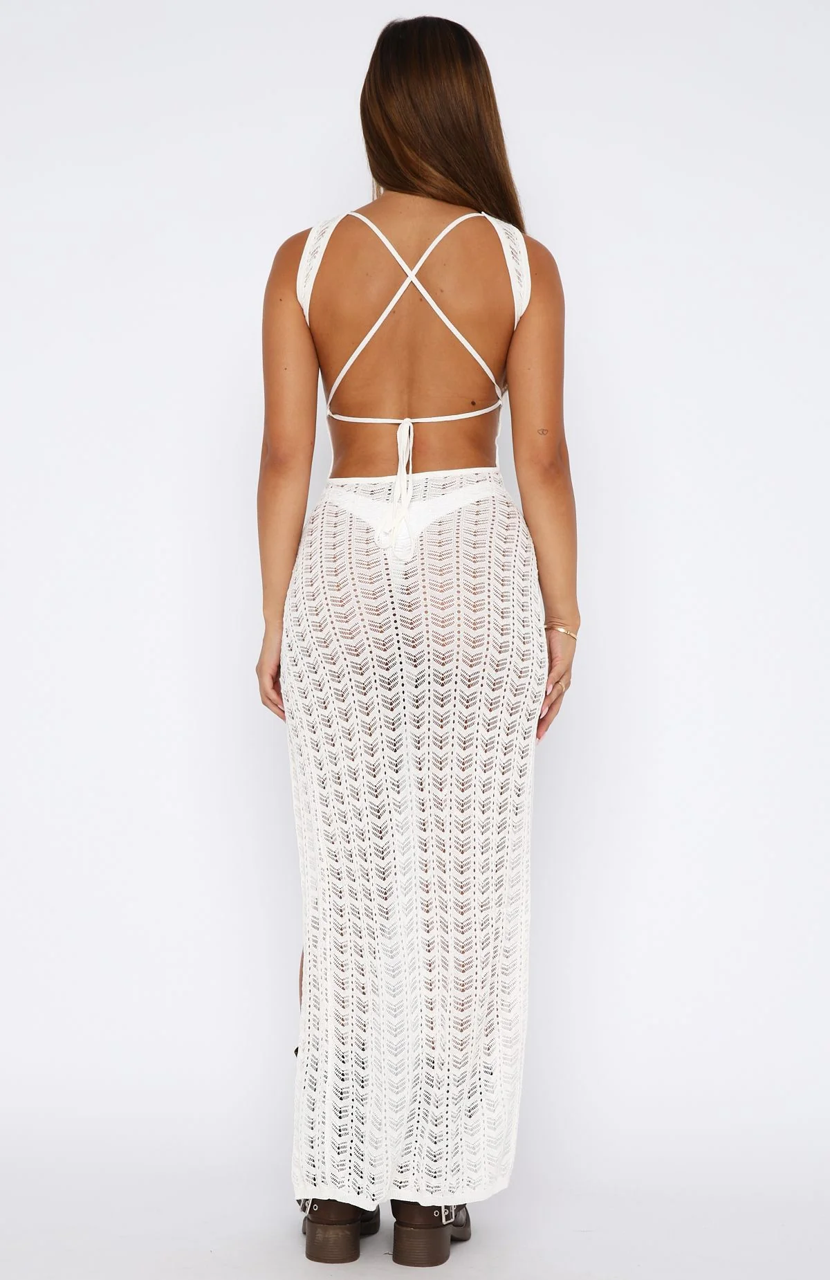 Can't Stop Won't Stop Knit Maxi Dress Off White