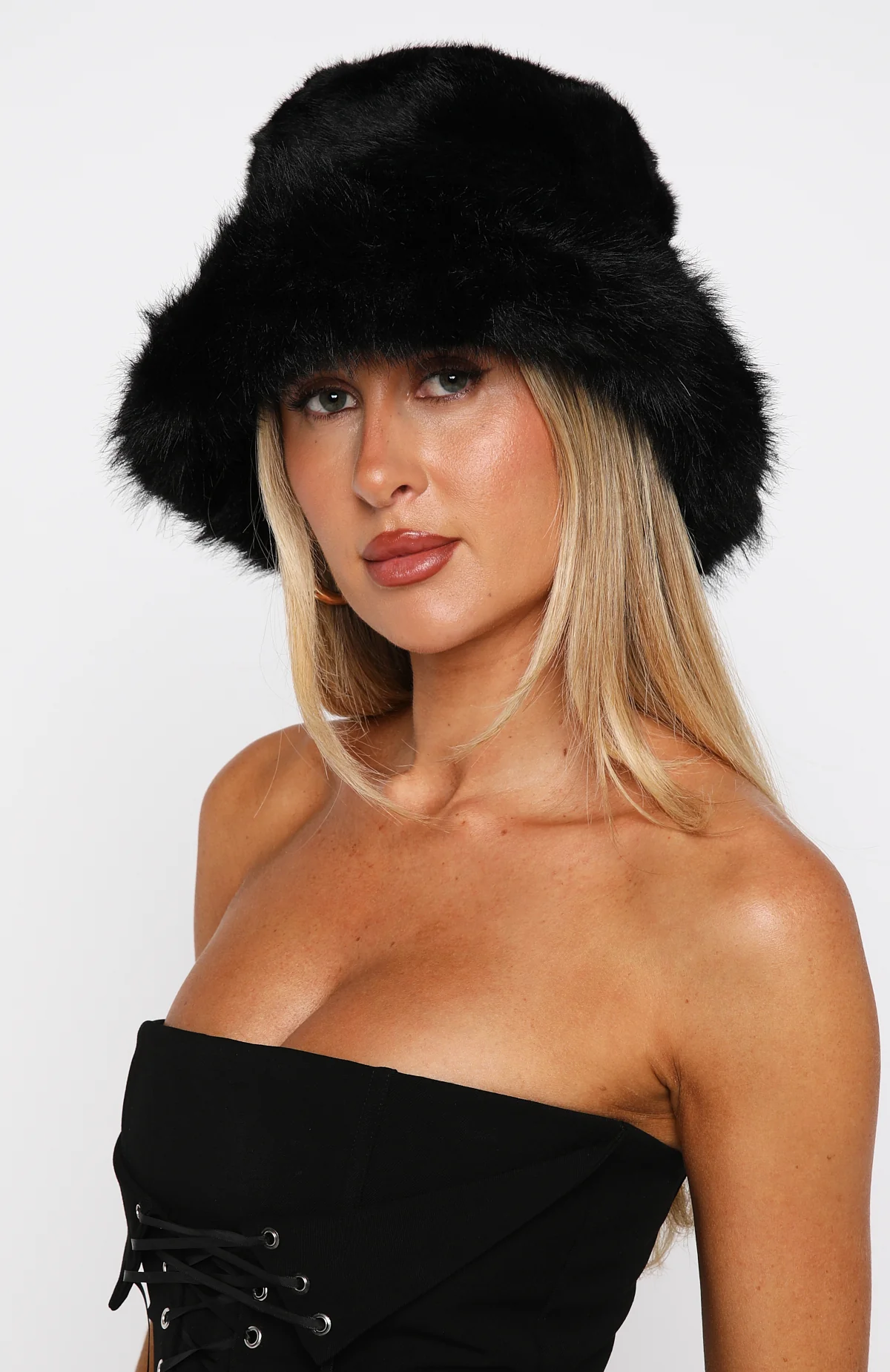 Trixie Faux Fur Hat Black