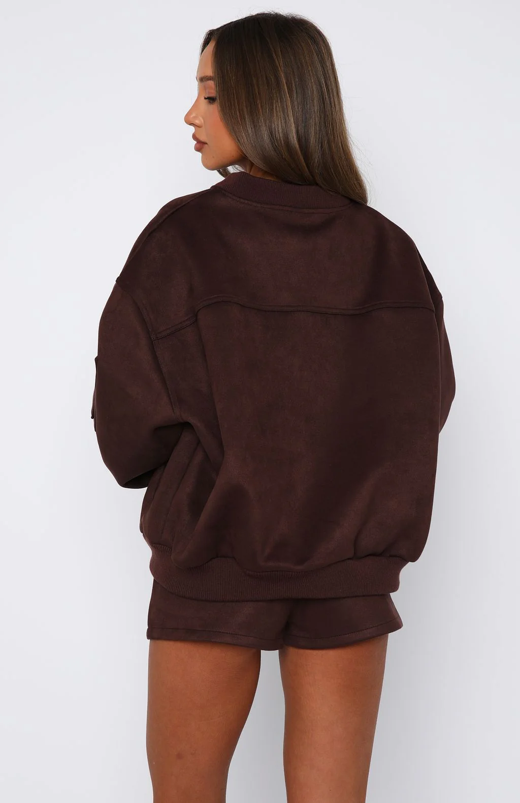 Between Us Faux Suede Shorts Chocolate
