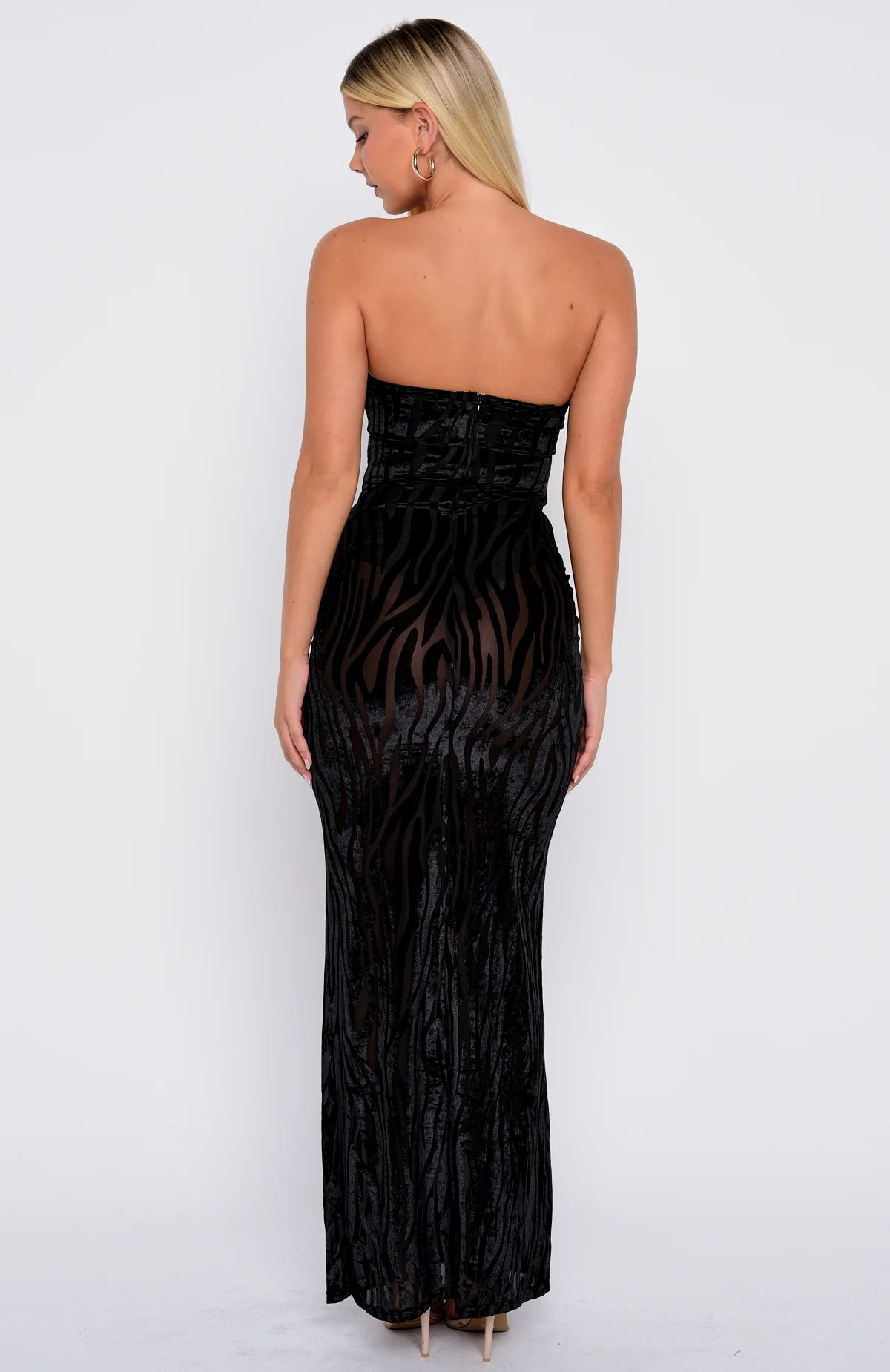 Running The Show Strapless Maxi Dress Black