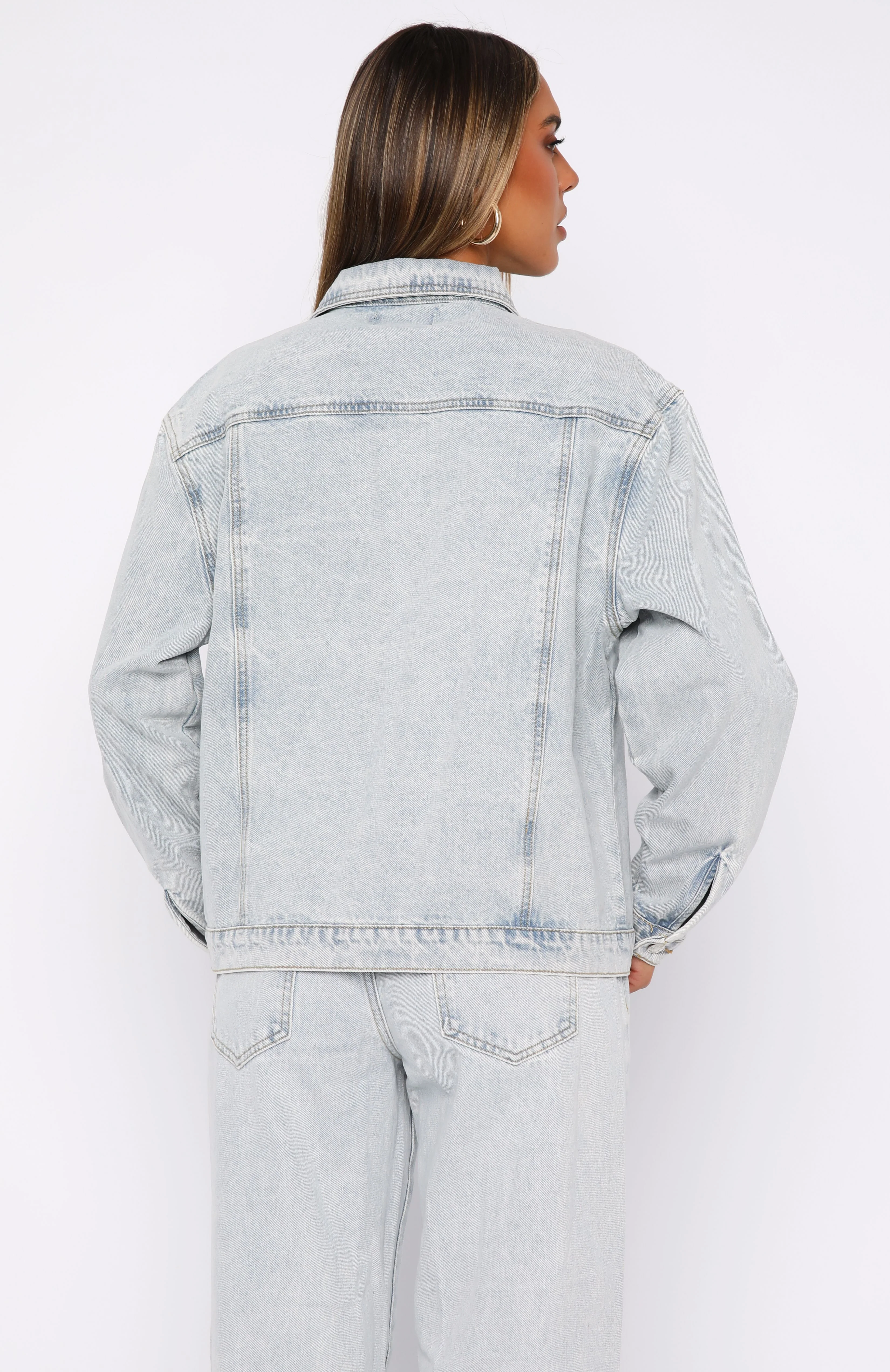 Adriana Oversized Denim Jacket Glacier Blue