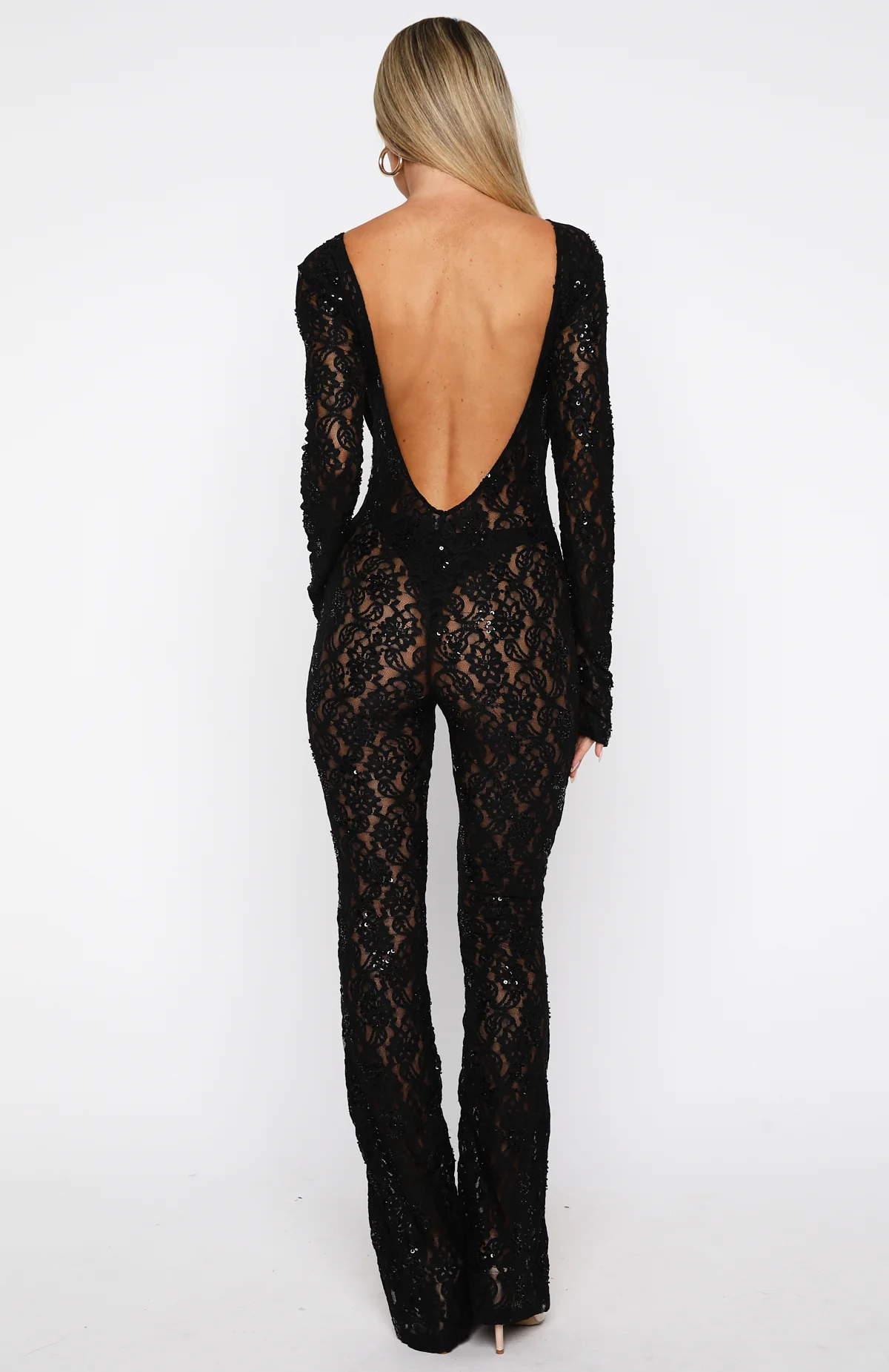 Major Attitude Lace Jumpsuit Black