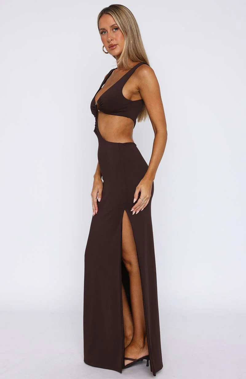 It Feels Wrong Maxi Dress Dark Chocolate