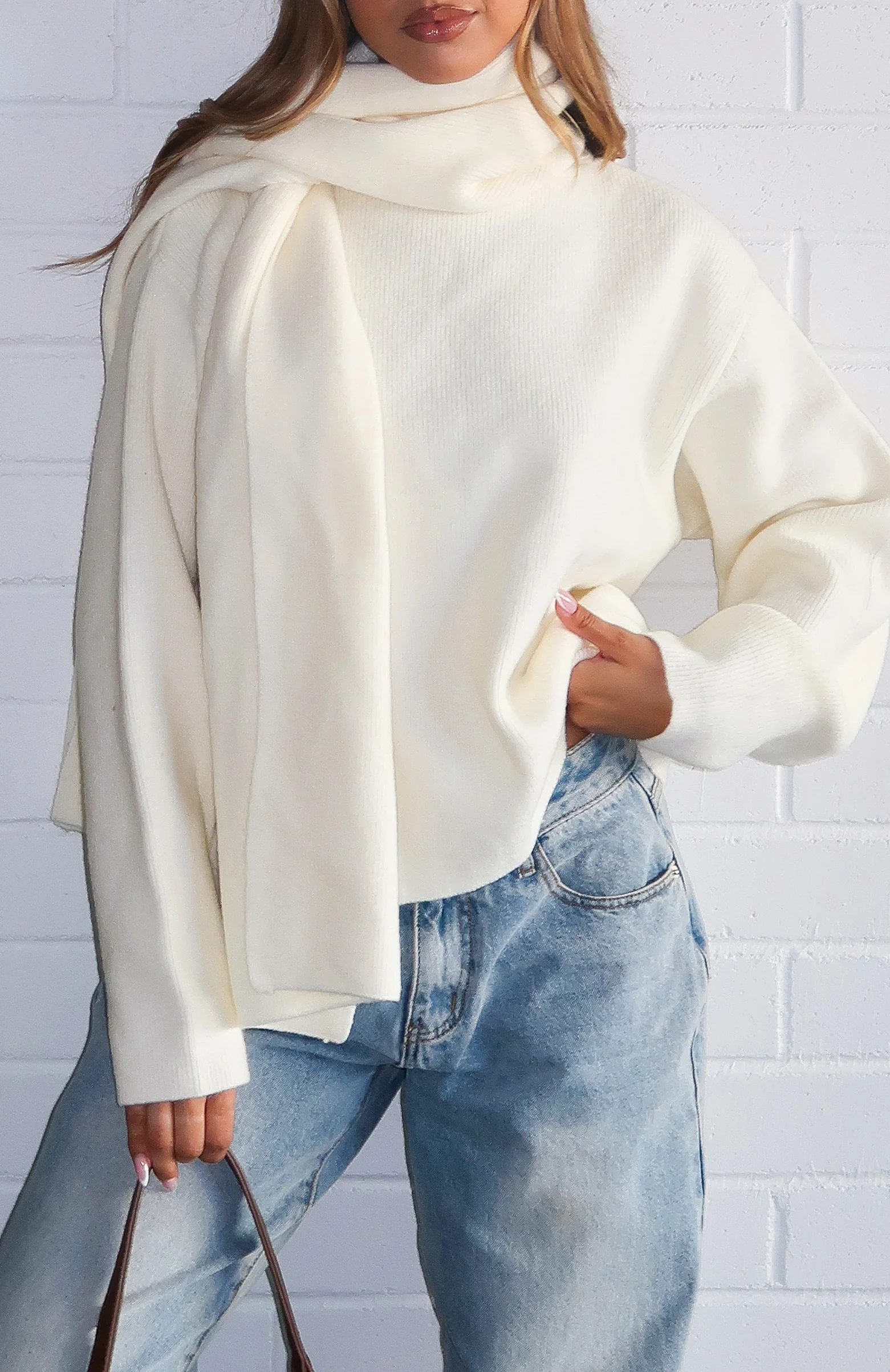 Luxe Layers Knit Sweater Cream