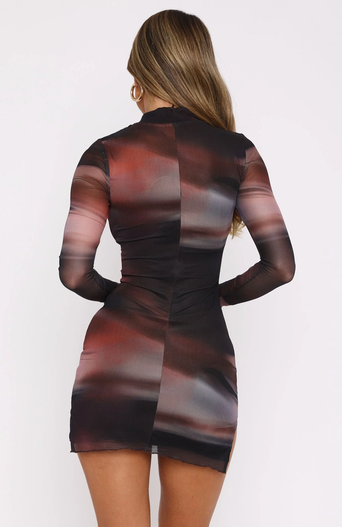 Fatal Attraction Long Sleeve Mini Dress Desert Ombre