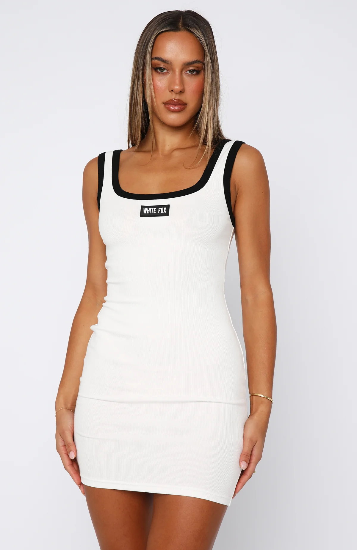 Our Own Way Ribbed Mini Dress White