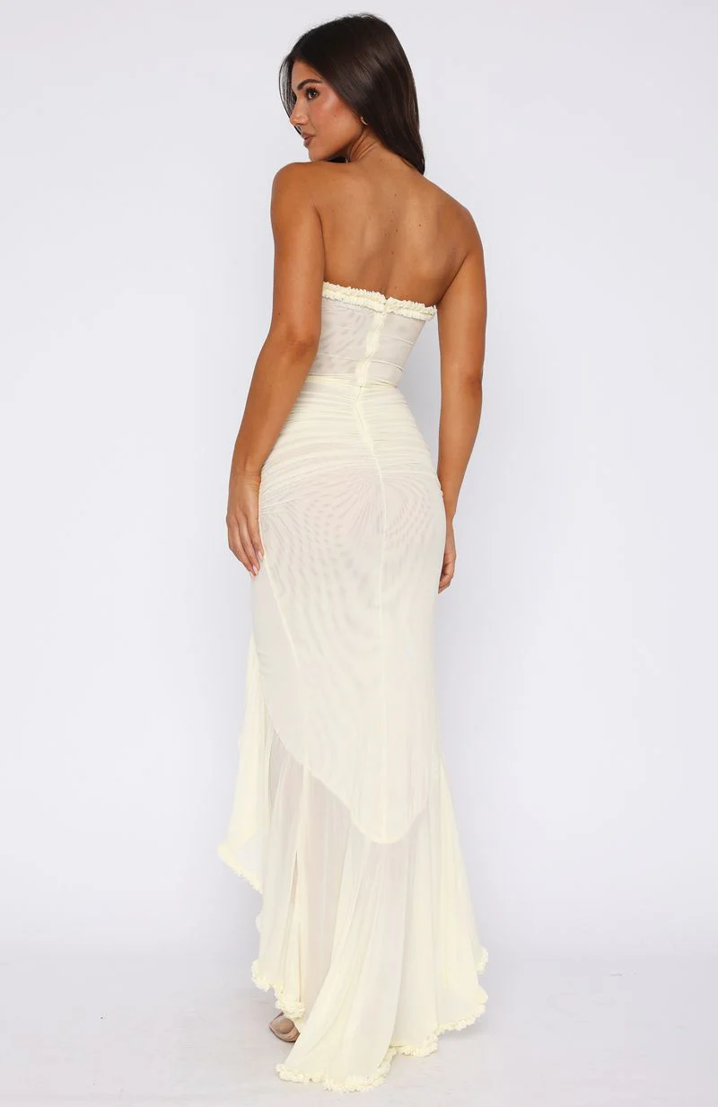 Still Got It Mesh Maxi Dress Lemon