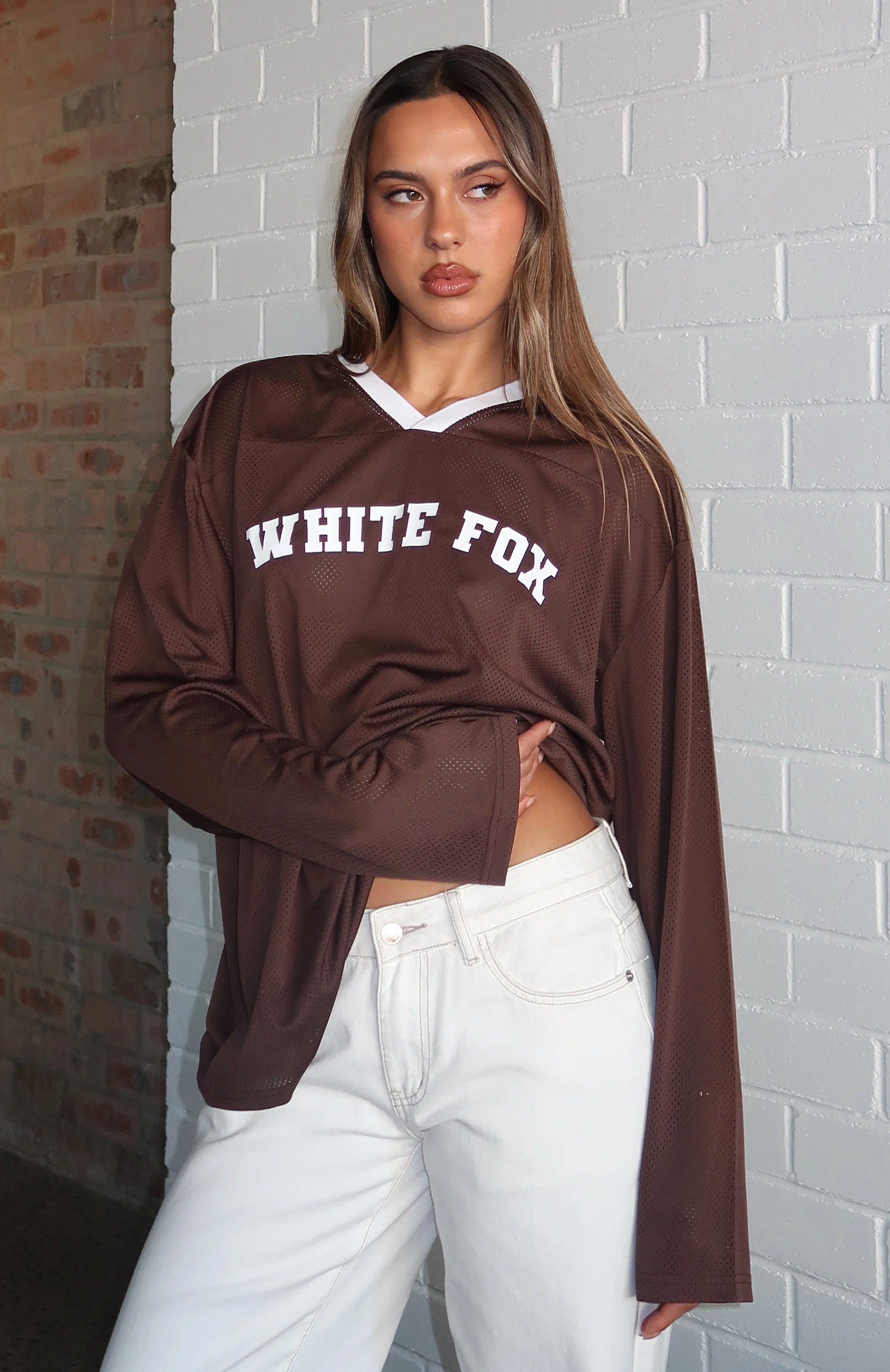 Ahead Of Schedule Long Sleeve Oversized Jersey Chocolate