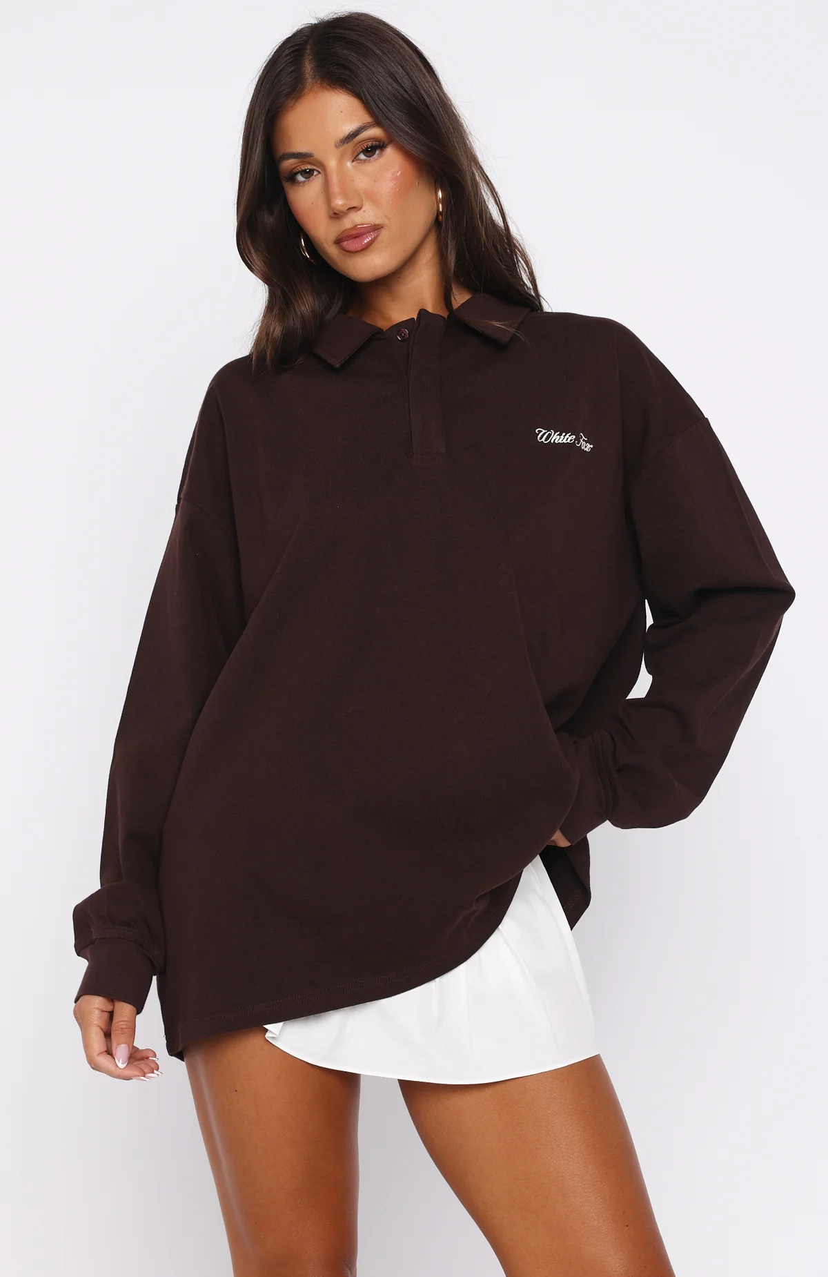 Let's Get Lost Oversized Long Sleeve Jersey Chocolate