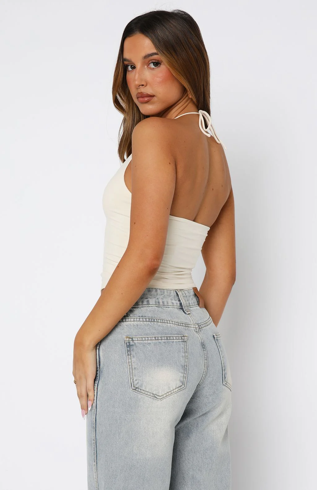 Electric Days Halter Top Bone