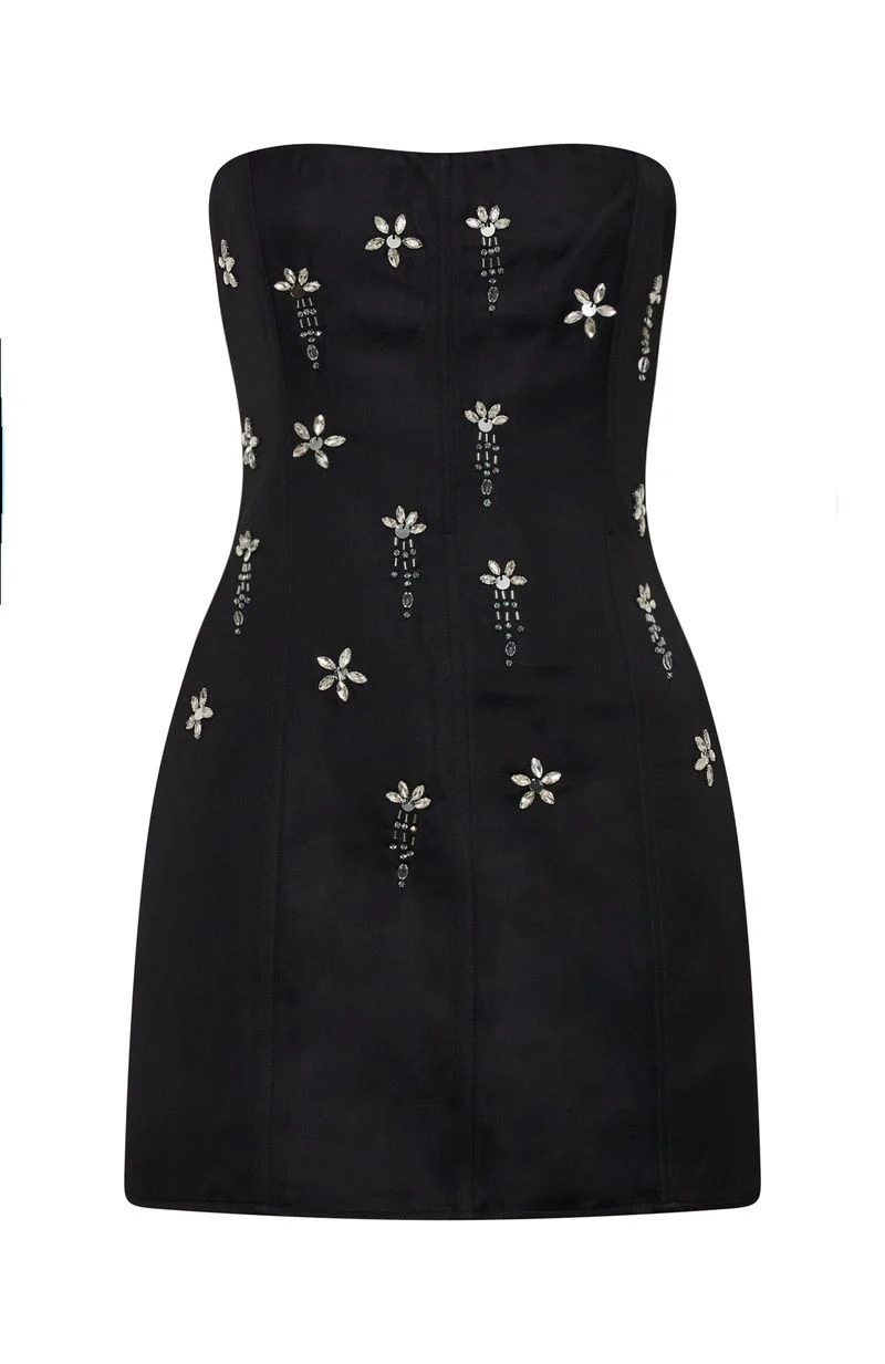 Savage Lust Strapless Mini Dress Black