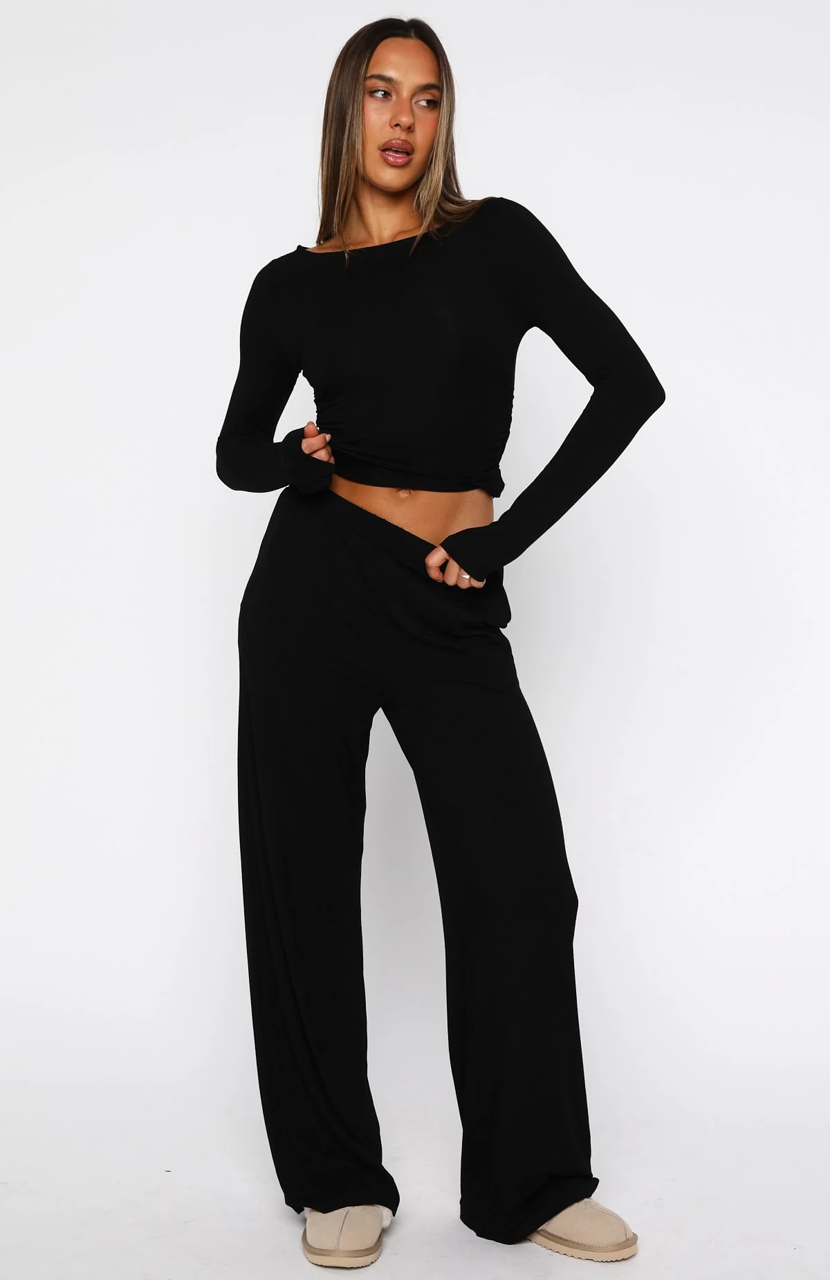 Softly Slumbering Pyjama Set Black