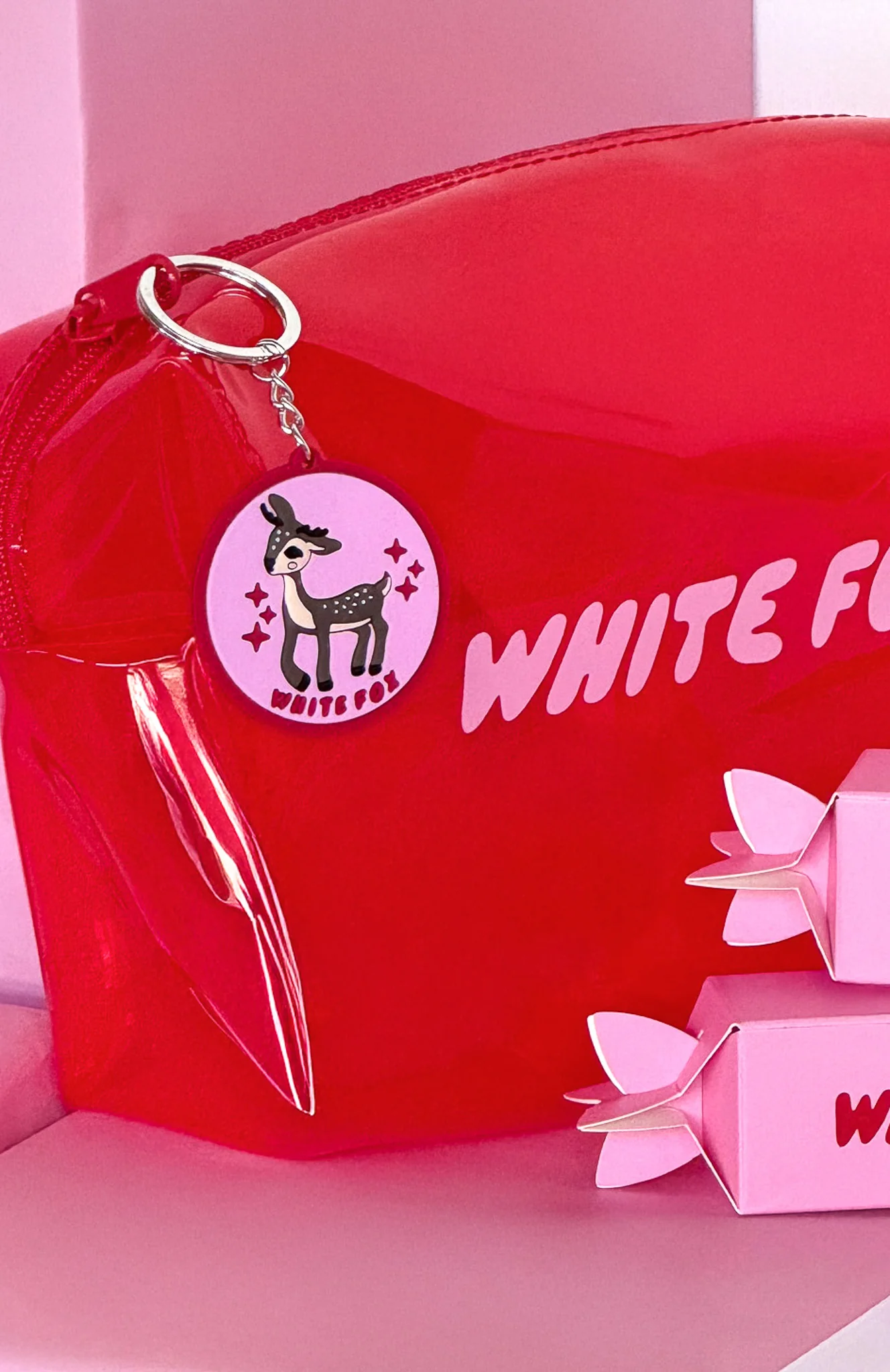 Reindeer Keychain Pink/Red