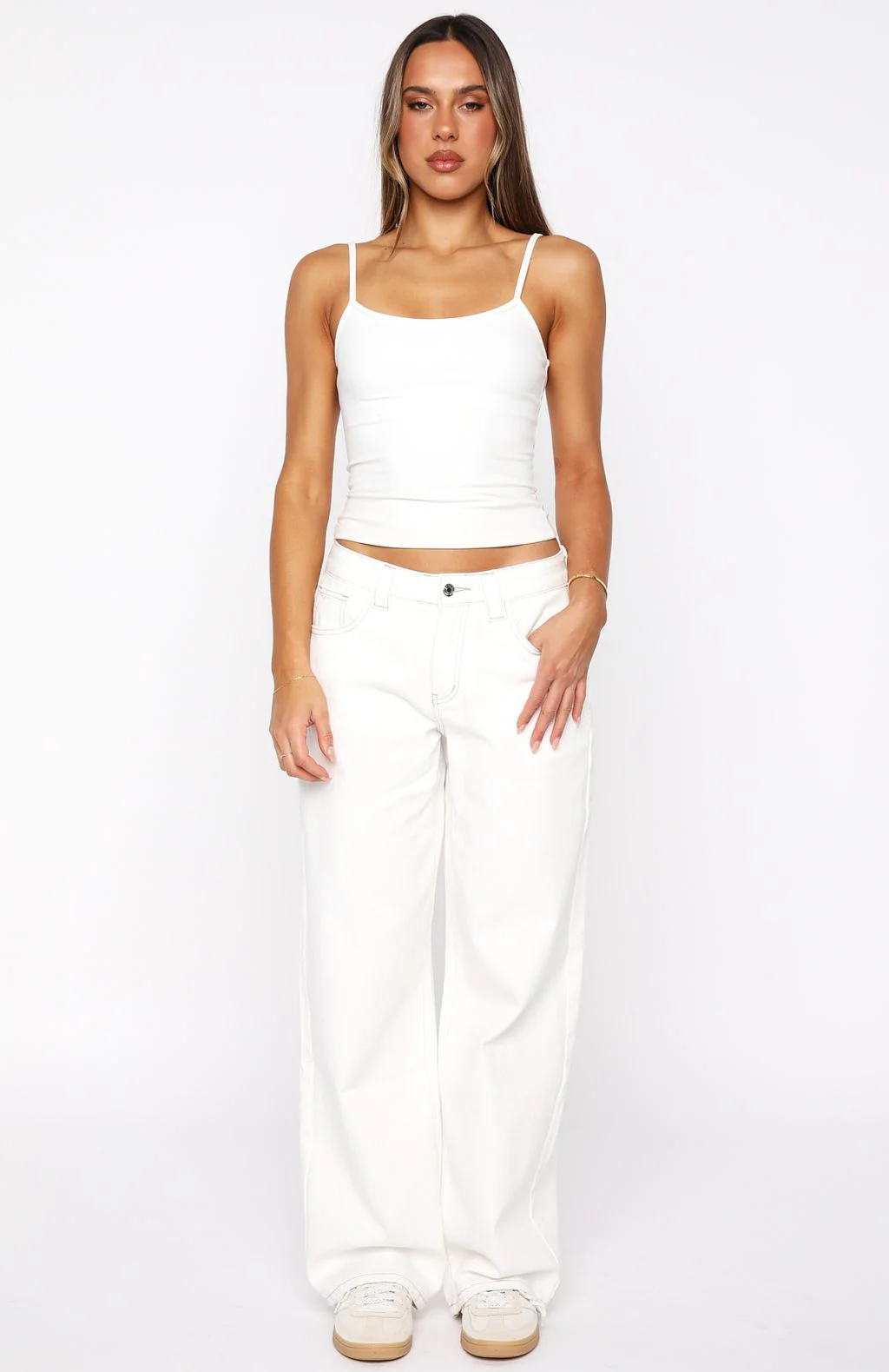 Clarissa Low Rise Wide Leg Jeans Off White