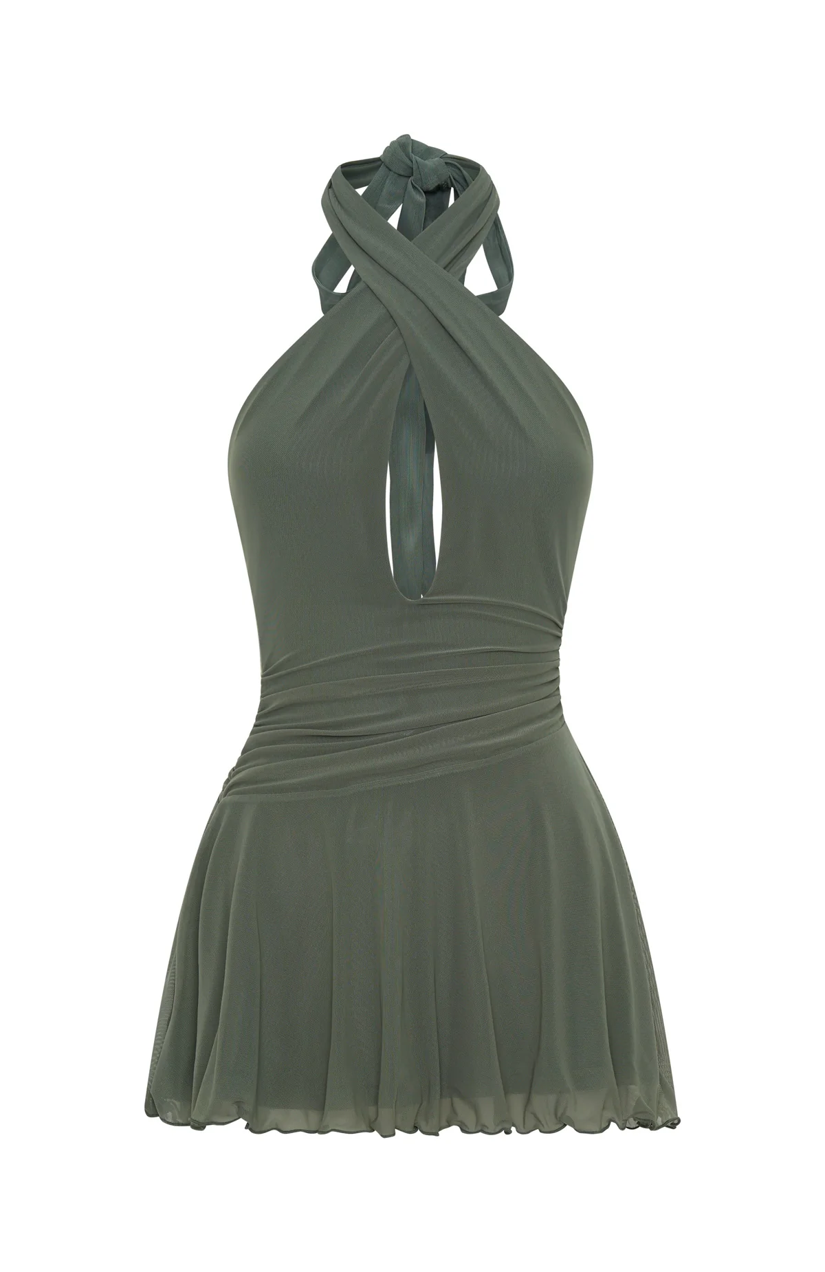 Golden Nights Mini Dress Olive