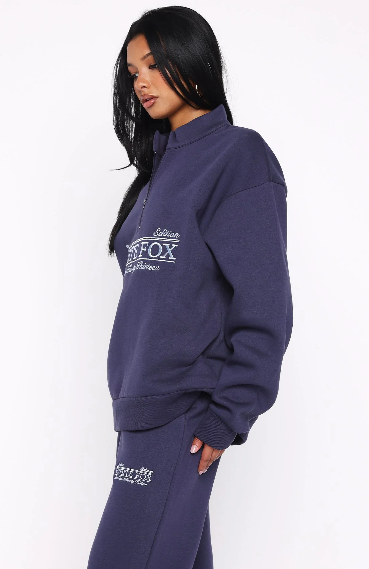 Standing My Ground Zip Front Sweater Navy