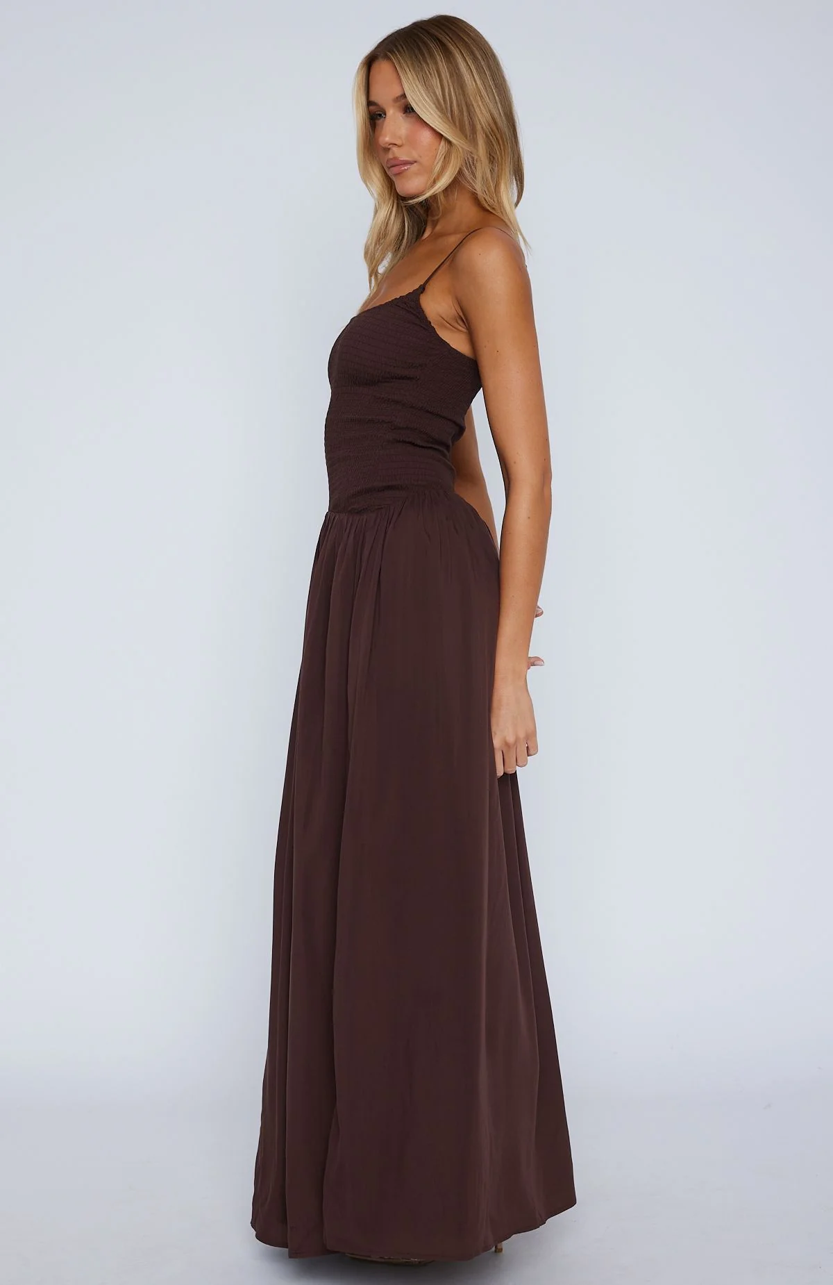 Too Many Questions Maxi Dress Chocolate