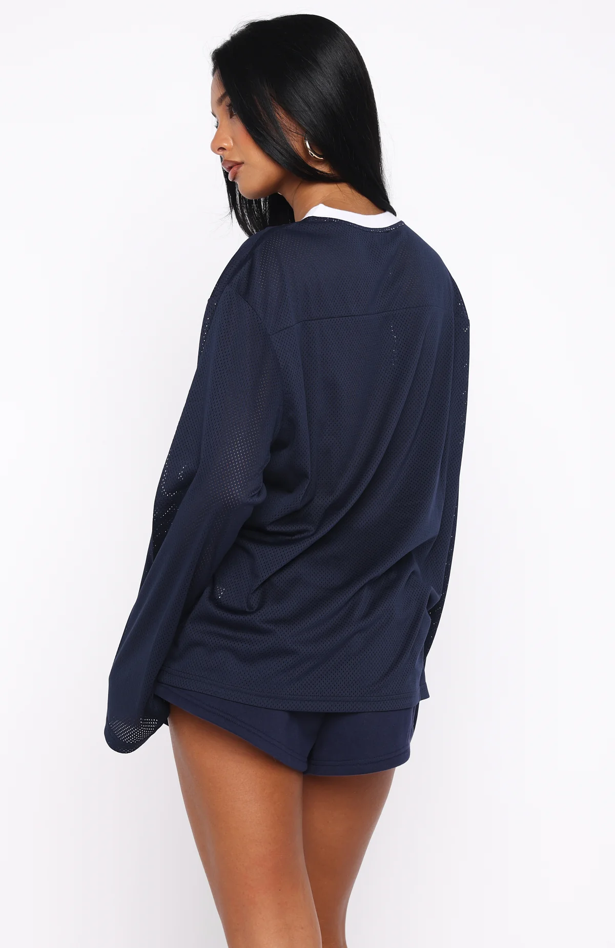 Ahead Of Schedule Long Sleeve Oversized Jersey Navy