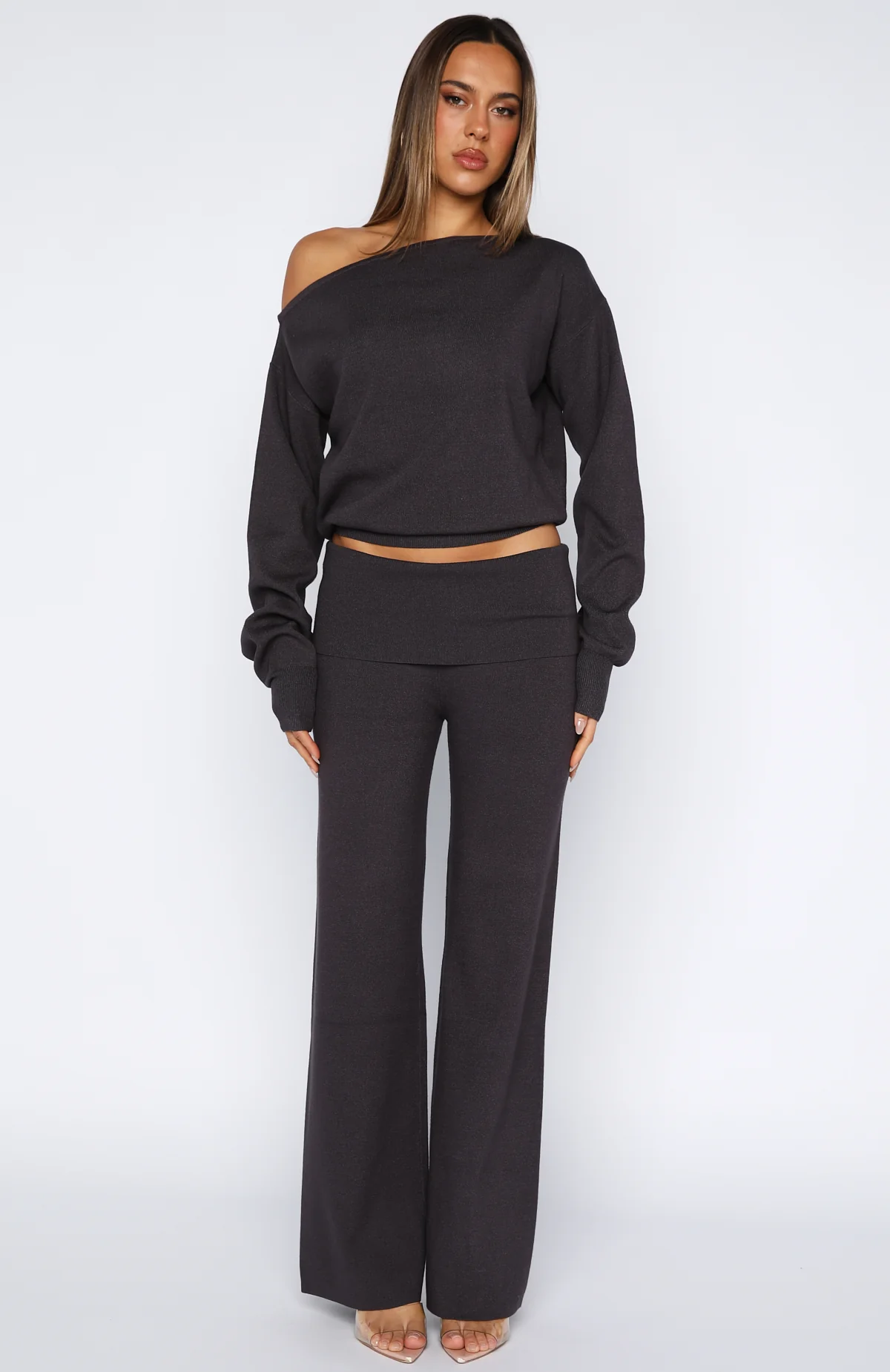 Can't Find The Words Knit Sweater Charcoal