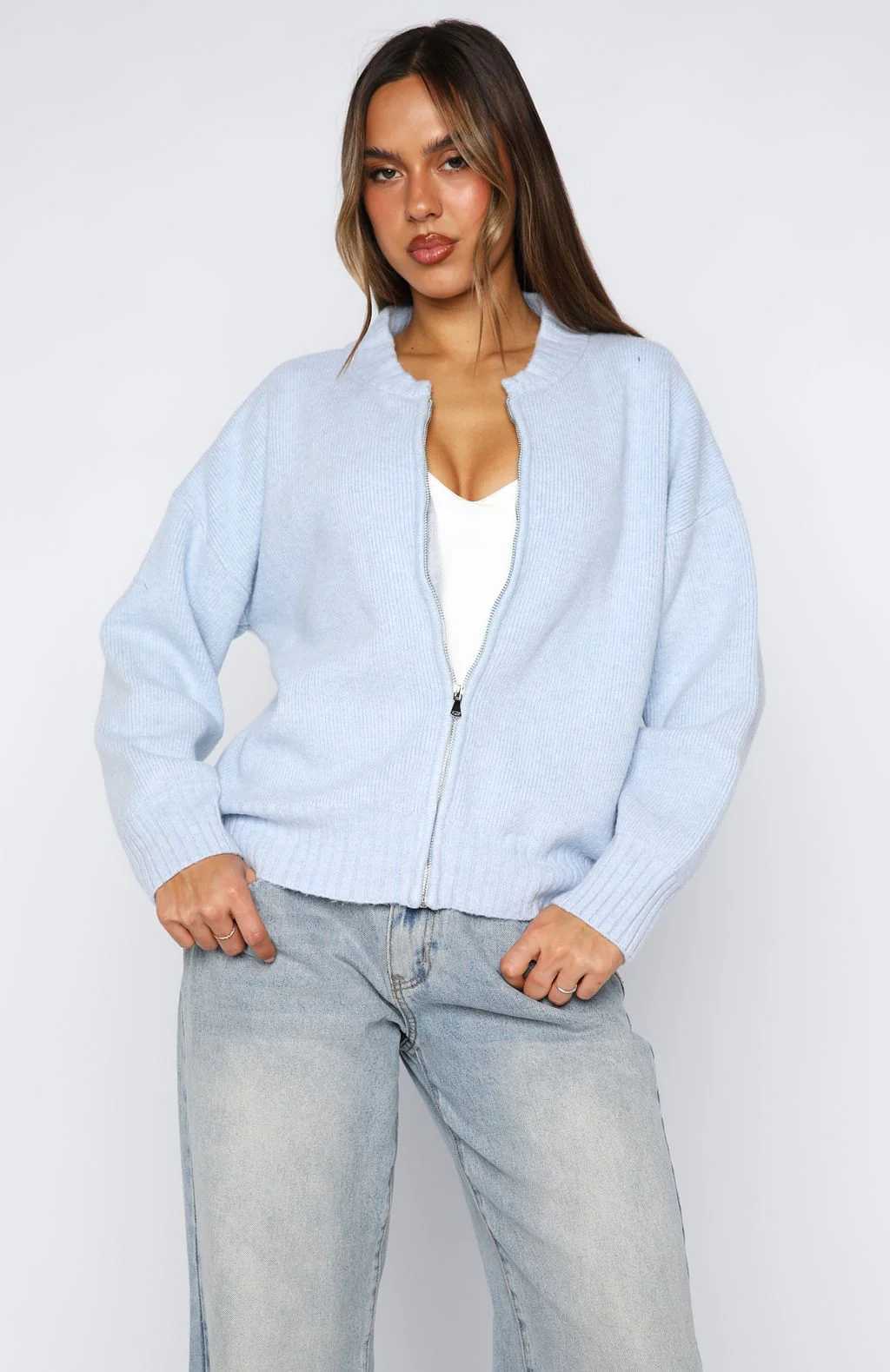 Unbreakable Bond Knit Jacket Baby Blue