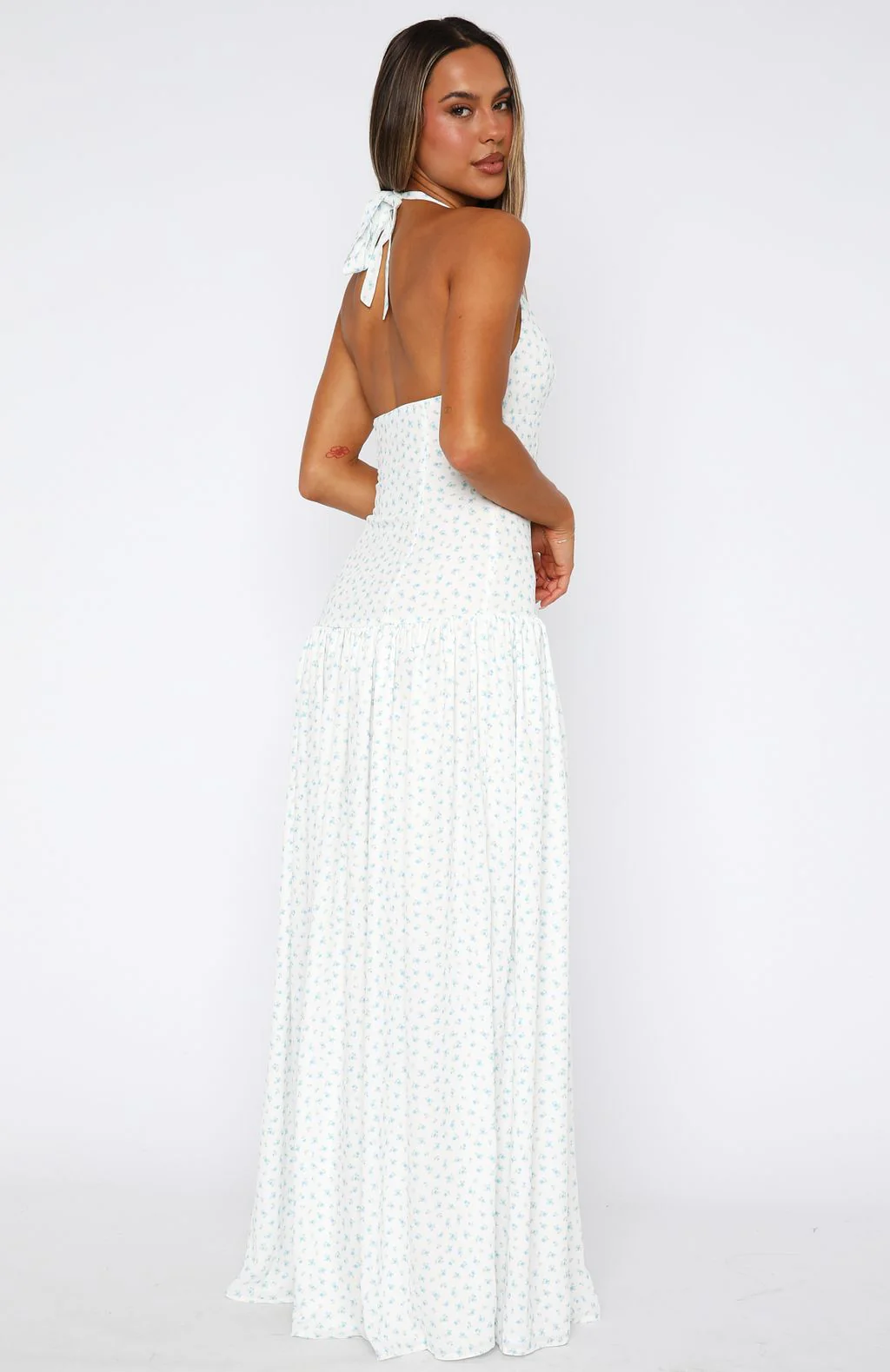 Sweet Temptation Halter Maxi Dress Bluebelle