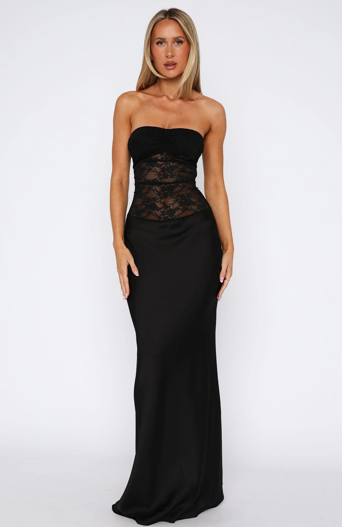 Fall In Love With You Strapless Maxi Dress Black