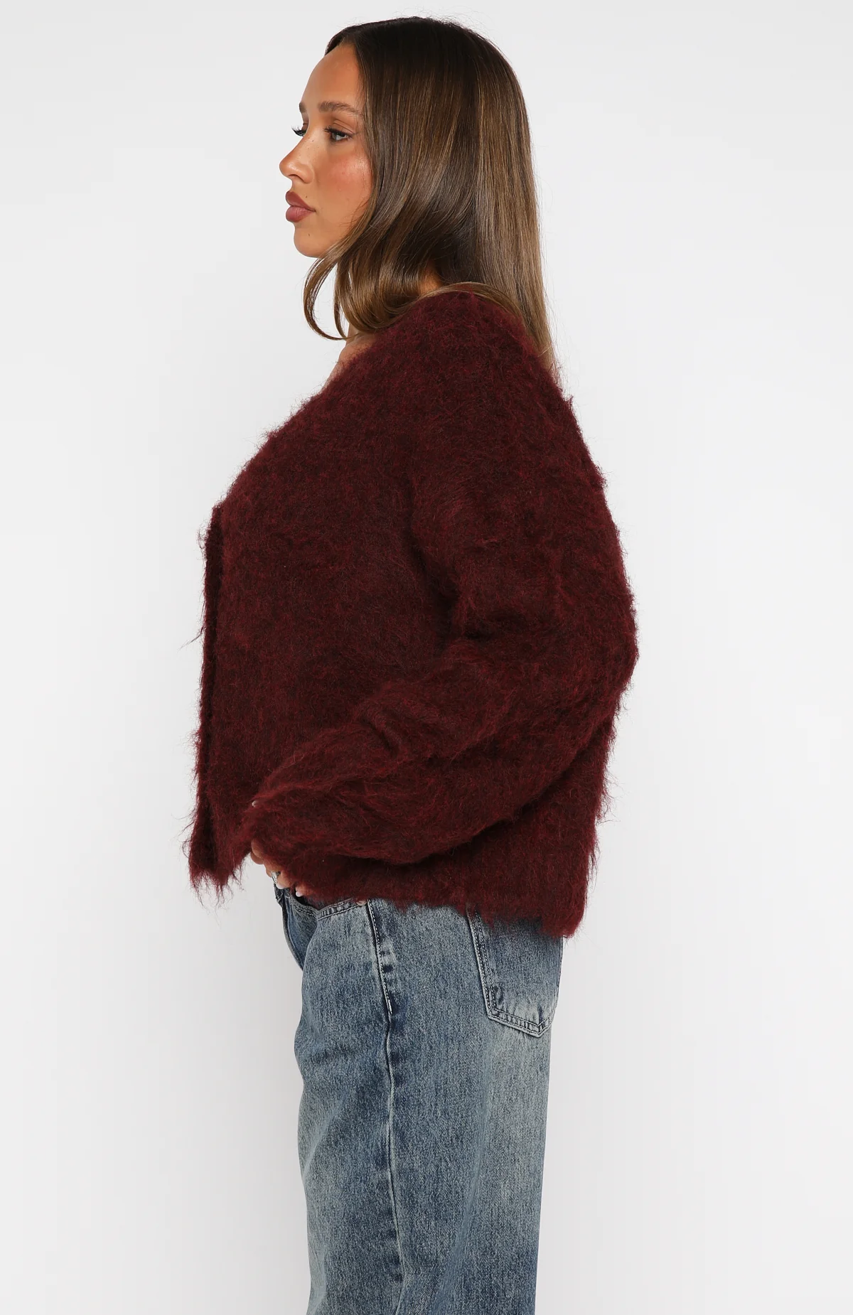 Cozy Vibes Knit Cardigan Bordeaux