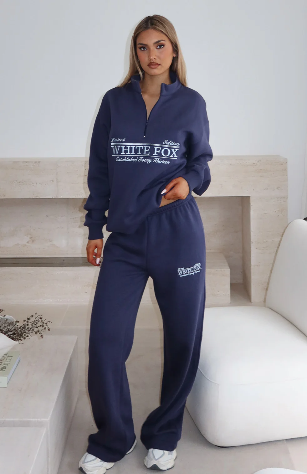 Standing My Ground Wide Leg Sweatpants Navy