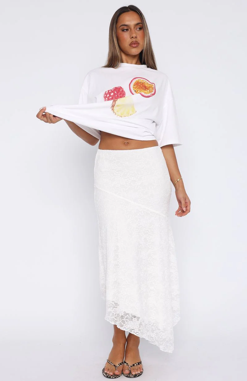 Falling Quick Maxi Skirt White