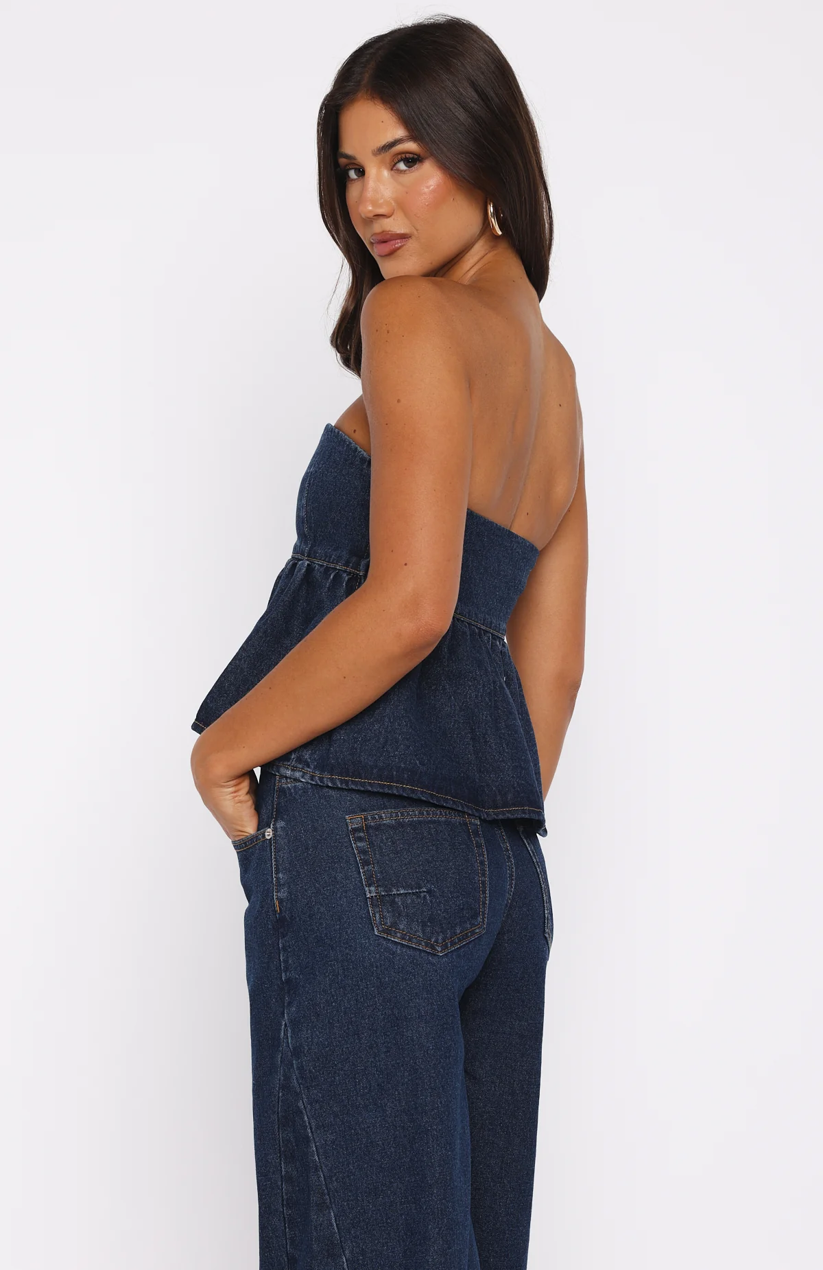Dedicated To Growth Denim Top Dark Blue
